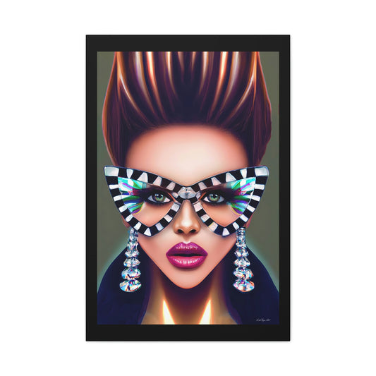 wall art, wall art canvas, wall art dcor, glasses, wall art woman, women, wall art quirky, wall art girl - LOLA VEGAS ART