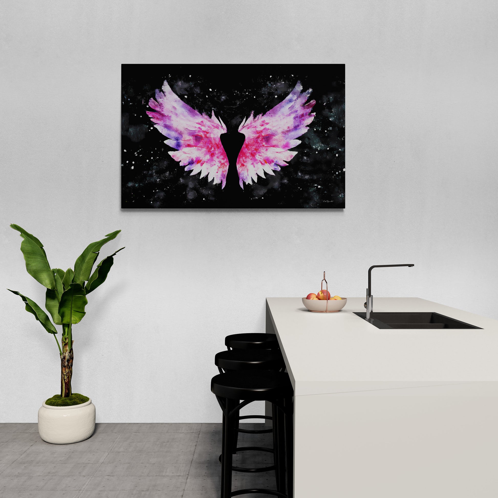 wall art, wall art canvas, wall art dcor, angel wings, angel wings art, modern wall art, wall art large, wings - LOLA VEGAS ART