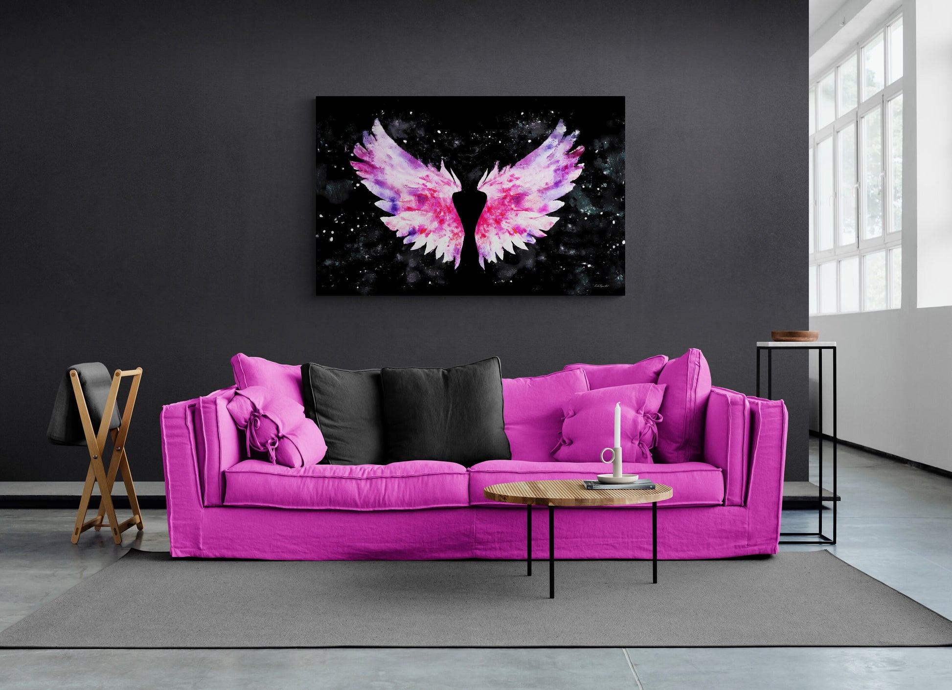 wall art, wall art canvas, wall art dcor, angel wings, angel wings art, modern wall art, wall art large, wings - LOLA VEGAS ART