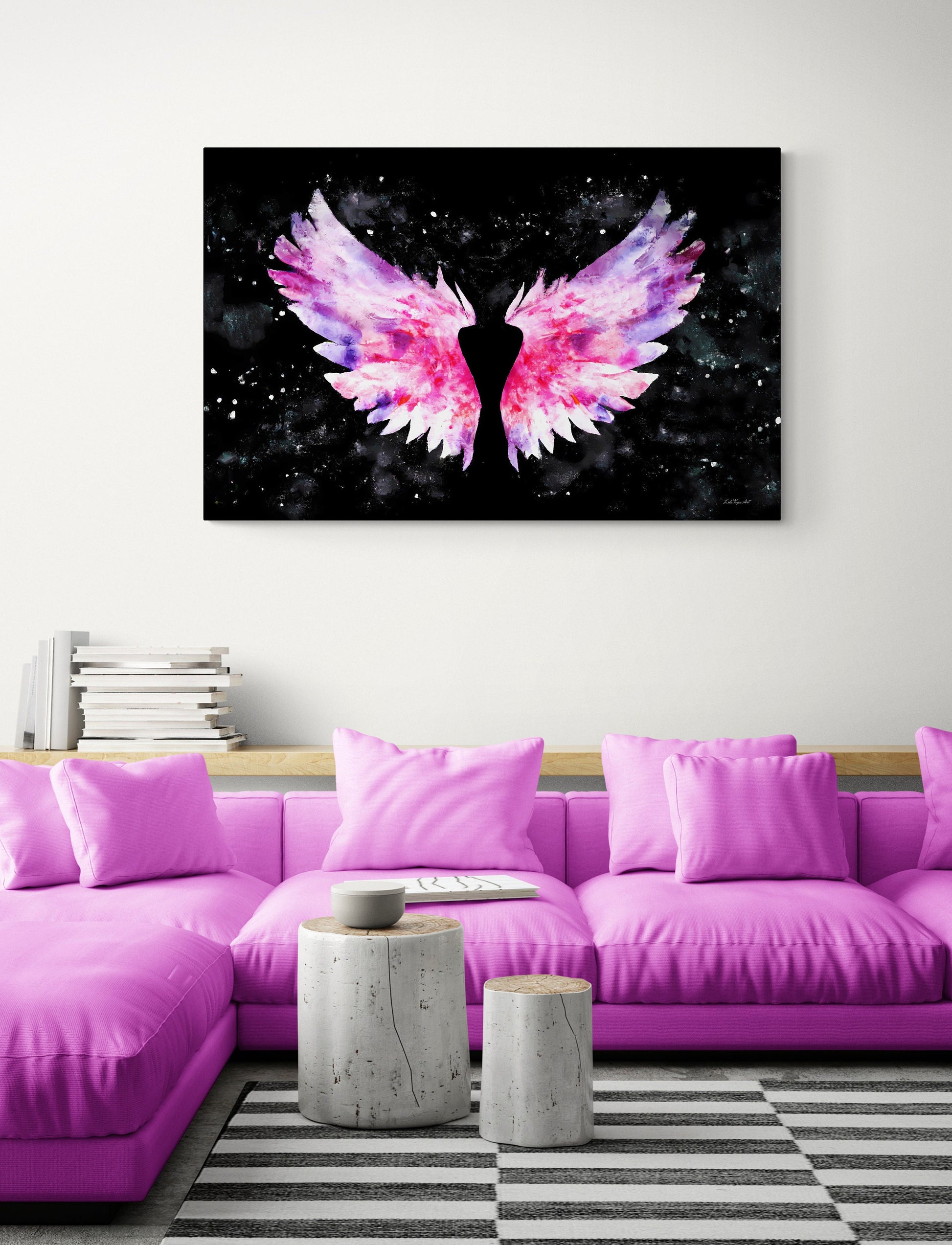 wall art, wall art canvas, wall art dcor, angel wings, angel wings art, modern wall art, wall art large, wings - LOLA VEGAS ART