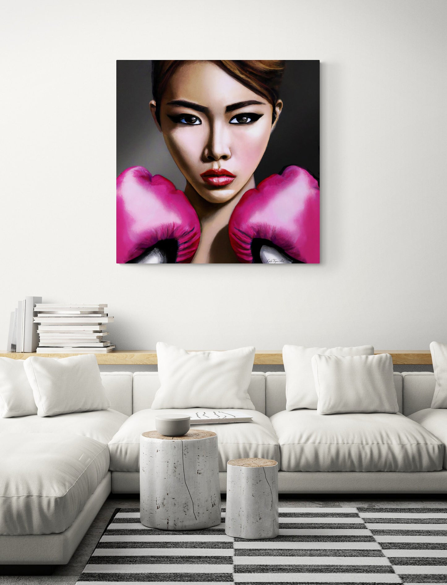boxing, wall art, wall art canvas, wall art dcor, boxers, asian art, wall art living room, feminist art - LOLA VEGAS ART