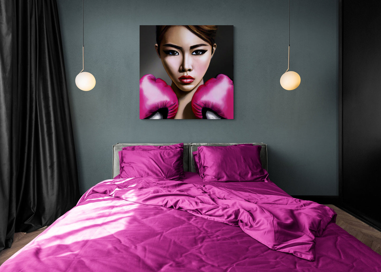 boxing, wall art, wall art canvas, wall art dcor, boxers, asian art, wall art living room, feminist art - LOLA VEGAS ART