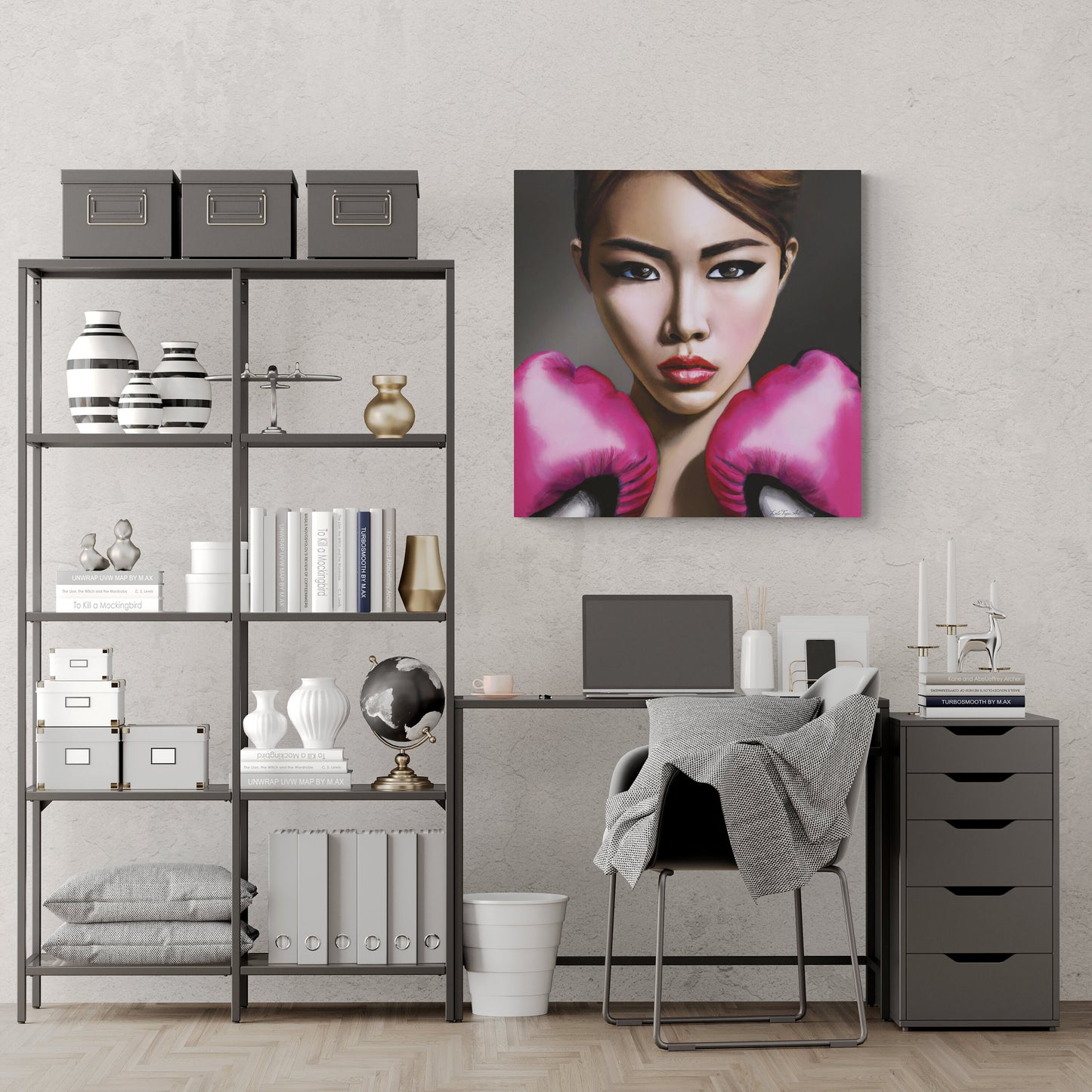 boxing, wall art, wall art canvas, wall art dcor, boxers, asian art, wall art living room, feminist art - LOLA VEGAS ART