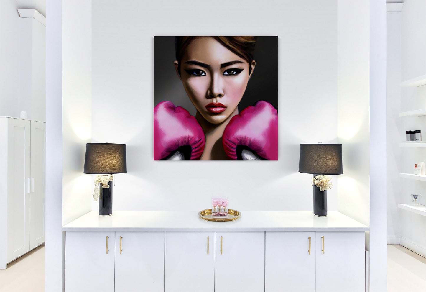boxing, wall art, wall art canvas, wall art dcor, boxers, asian art, wall art living room, feminist art - LOLA VEGAS ART