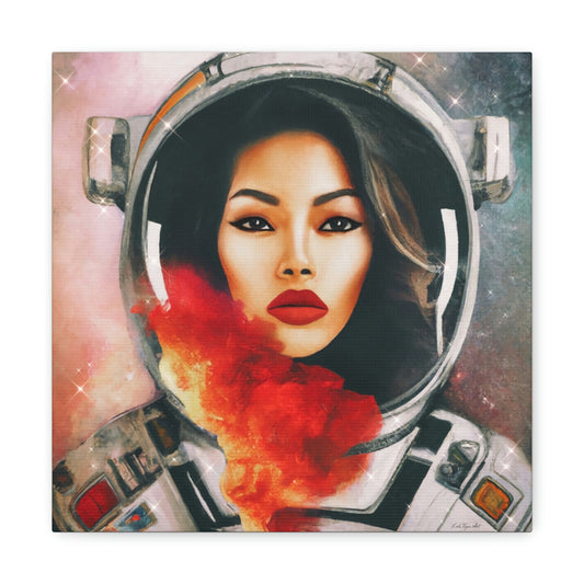 female astronaut, space art, space art print, astronaut in space, wall art, wall art canvas, astronaut gift, emotional wall art - LOLA VEGAS ART