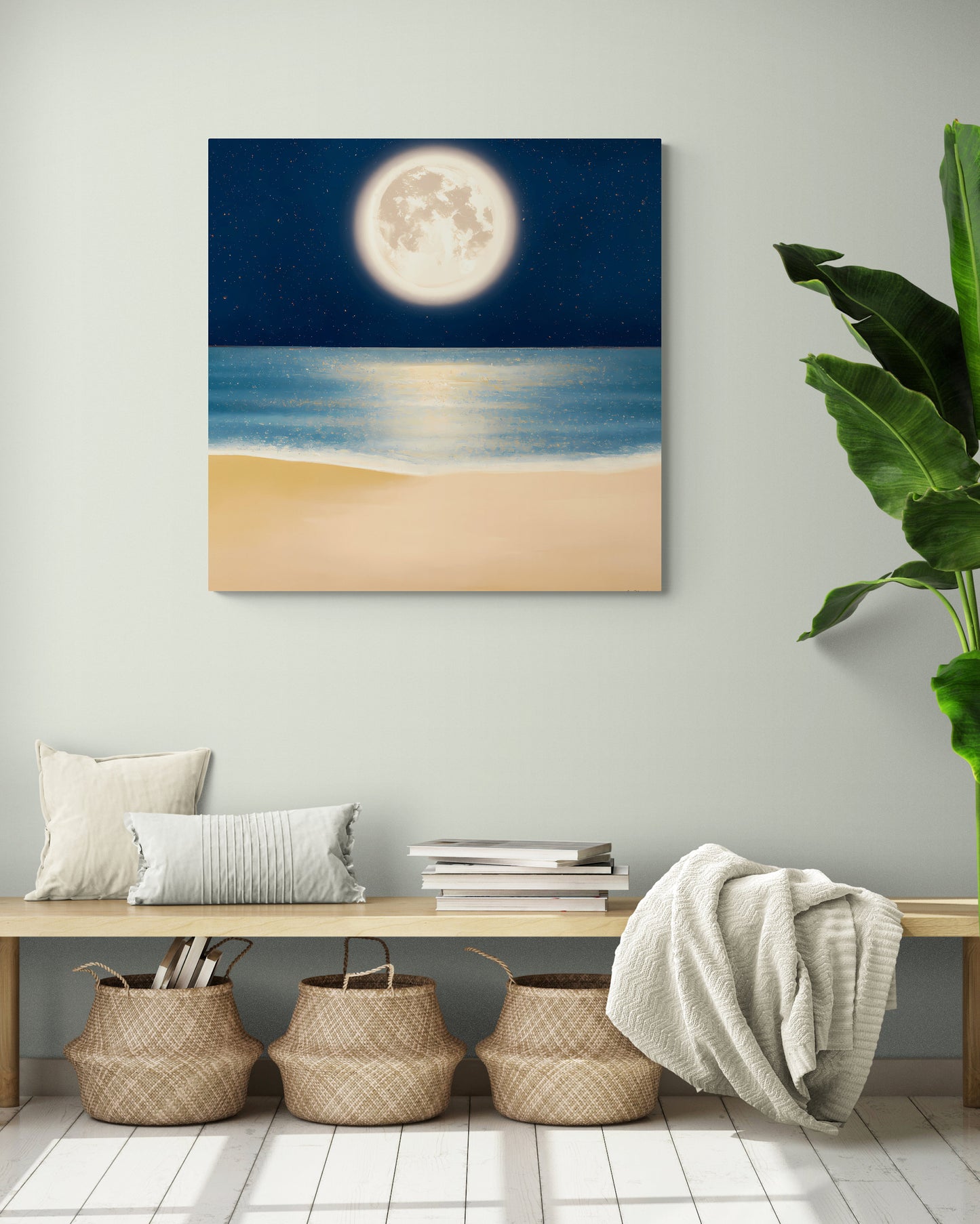 wall art canvas moon, wall art, wall art canvas, wall art dcor, wall art beach, wall art living room, wall art bedroom, wall art ocean - LOLA VEGAS ART