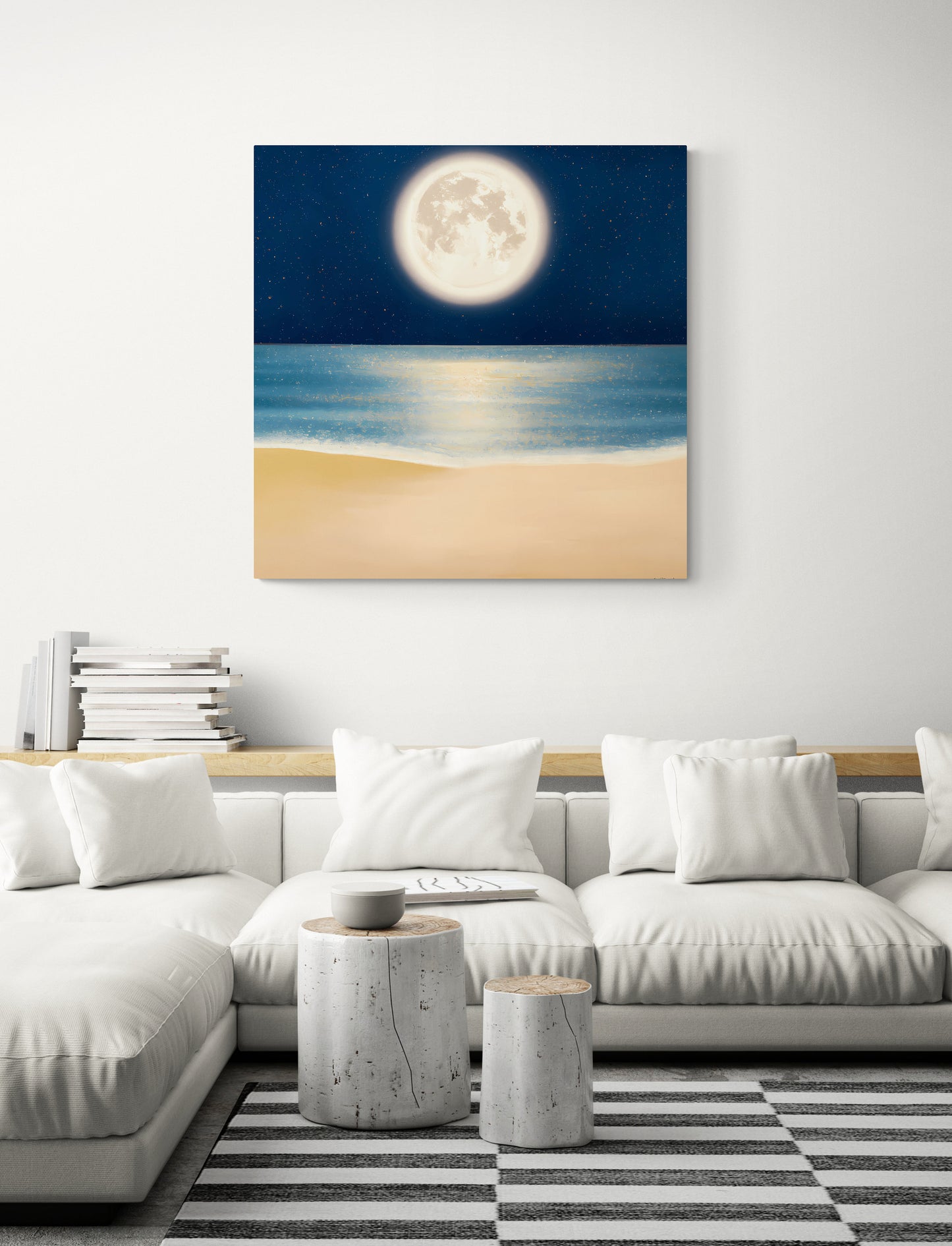 wall art canvas moon, wall art, wall art canvas, wall art dcor, wall art beach, wall art living room, wall art bedroom, wall art ocean - LOLA VEGAS ART