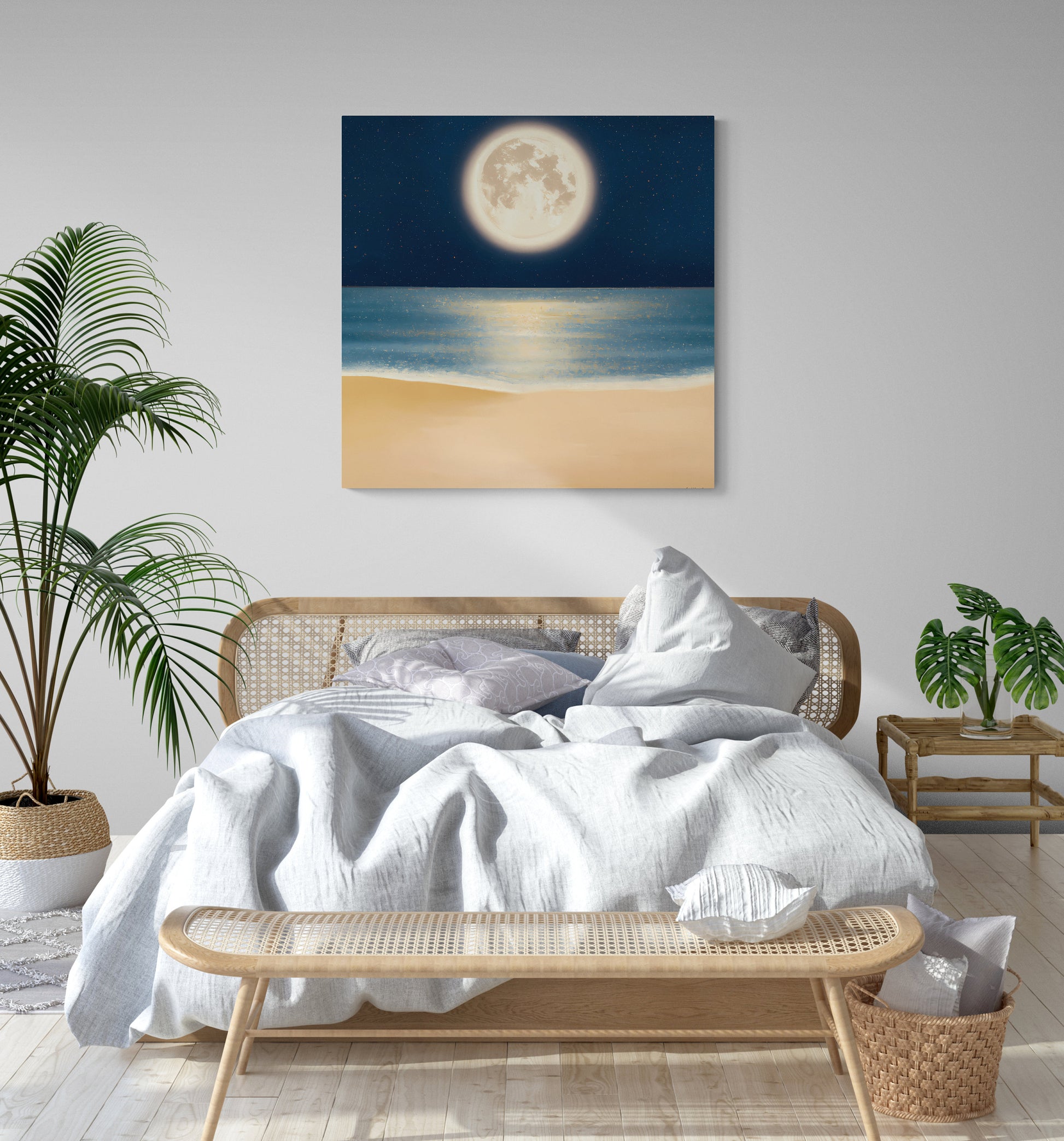 wall art canvas moon, wall art, wall art canvas, wall art dcor, wall art beach, wall art living room, wall art bedroom, wall art ocean - LOLA VEGAS ART