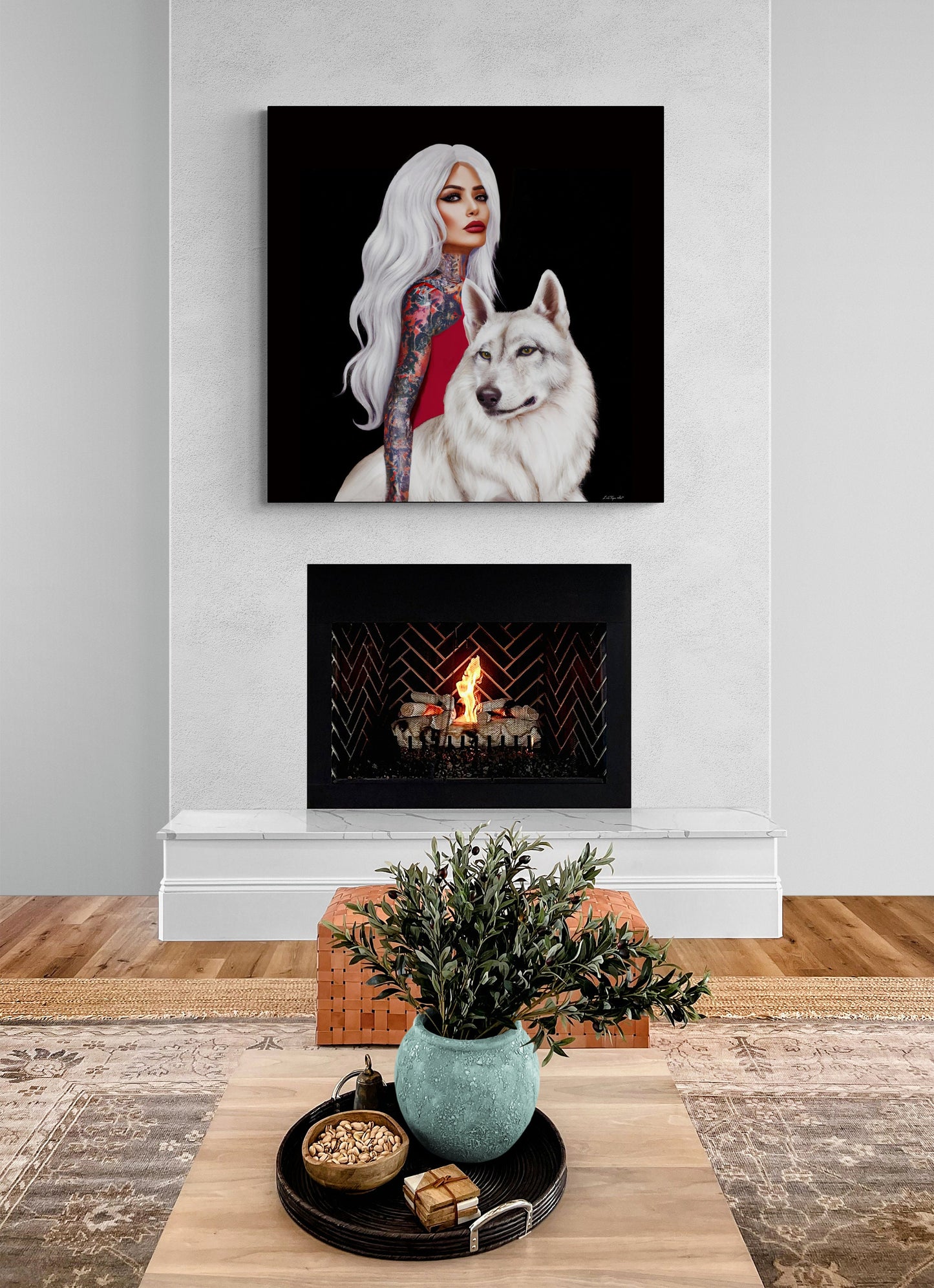 wolf, goddess, wall art, wall art canvas, wall art dcor, wolves, wall art woman, wall art animals, pagan, women decor, wall art bedroom - LOLA VEGAS ART