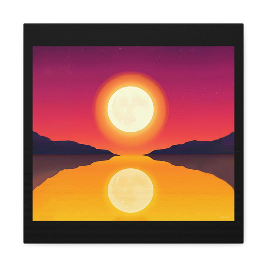 wall art canvas moon, wall art, wall art canvas, wall art dcor, moon wall art, landscape wall art, night wall art - LOLA VEGAS ART