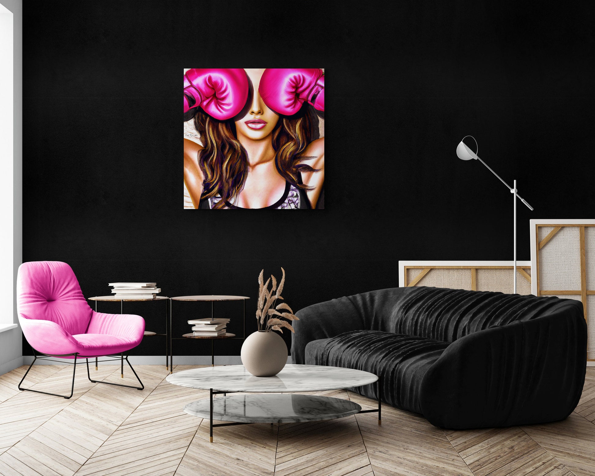 boxing, wall art, wall art canvas, wall art dcor, boxing, boxers, asian art, wall art living room, feminist art - LOLA VEGAS ART