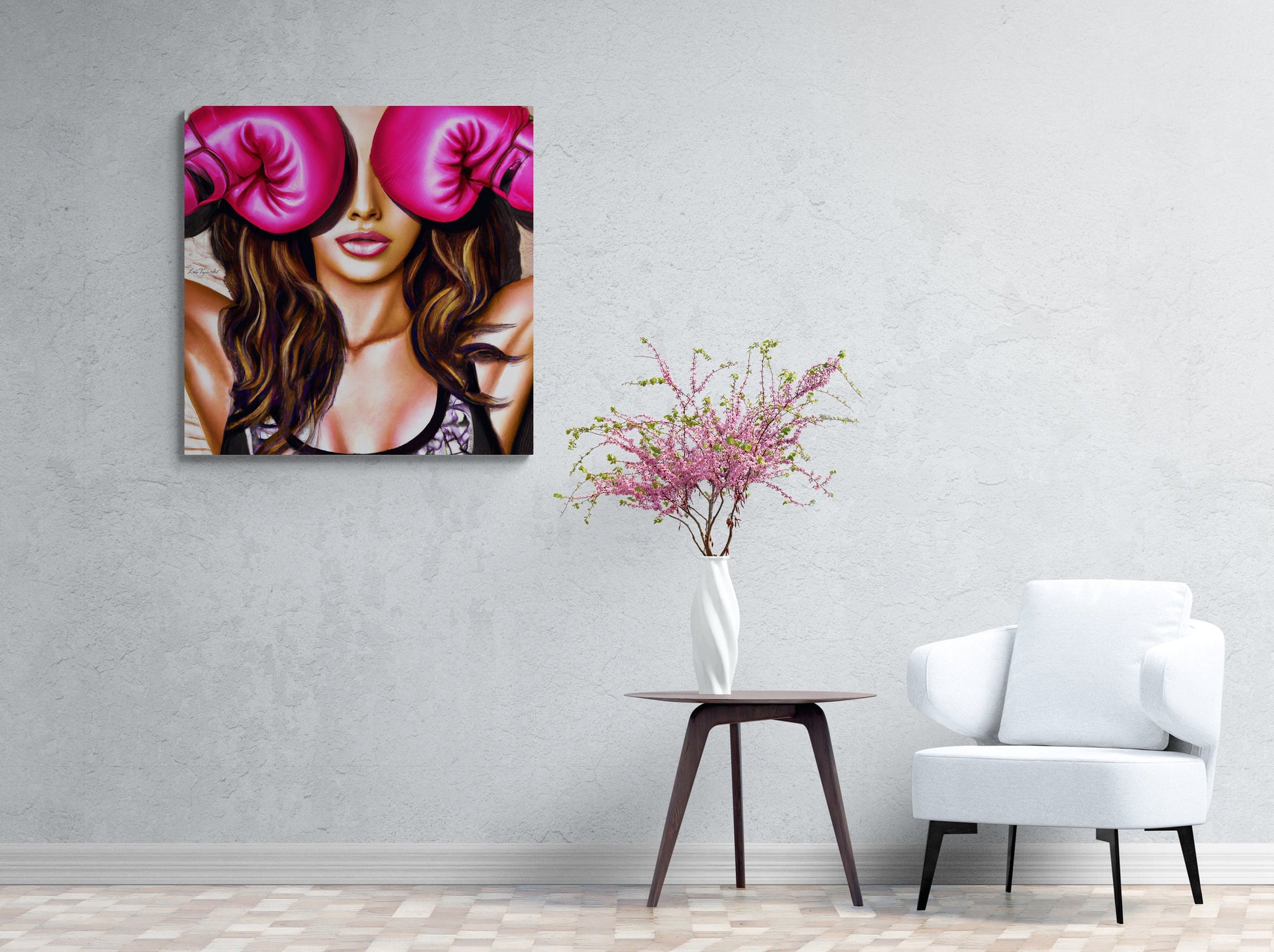 boxing, wall art, wall art canvas, wall art dcor, boxing, boxers, asian art, wall art living room, feminist art - LOLA VEGAS ART