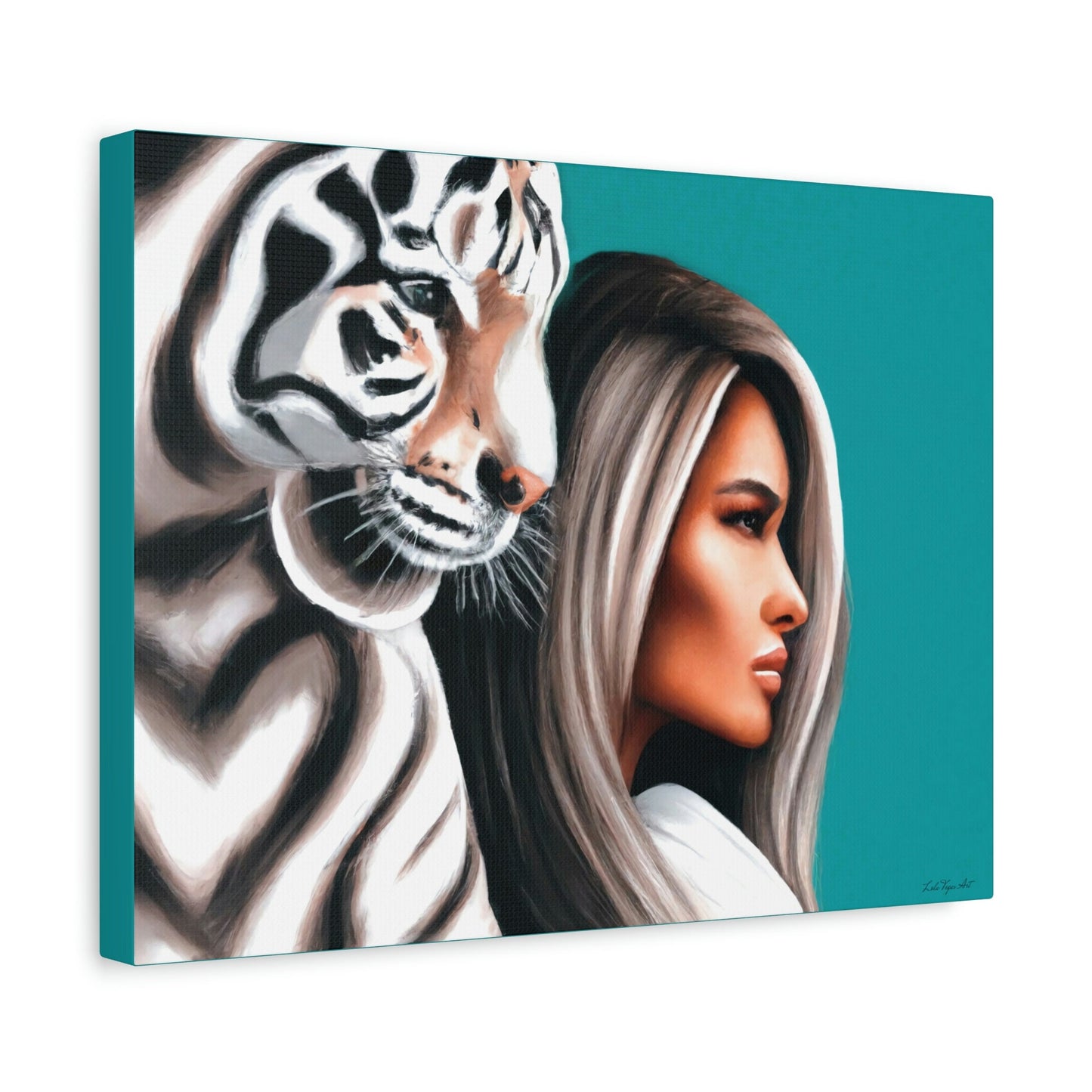 white tiger, wall art animals, tiger print, animal print, wall art woman, wall art, wall art canvas, wall art dcor, - LOLA VEGAS ART