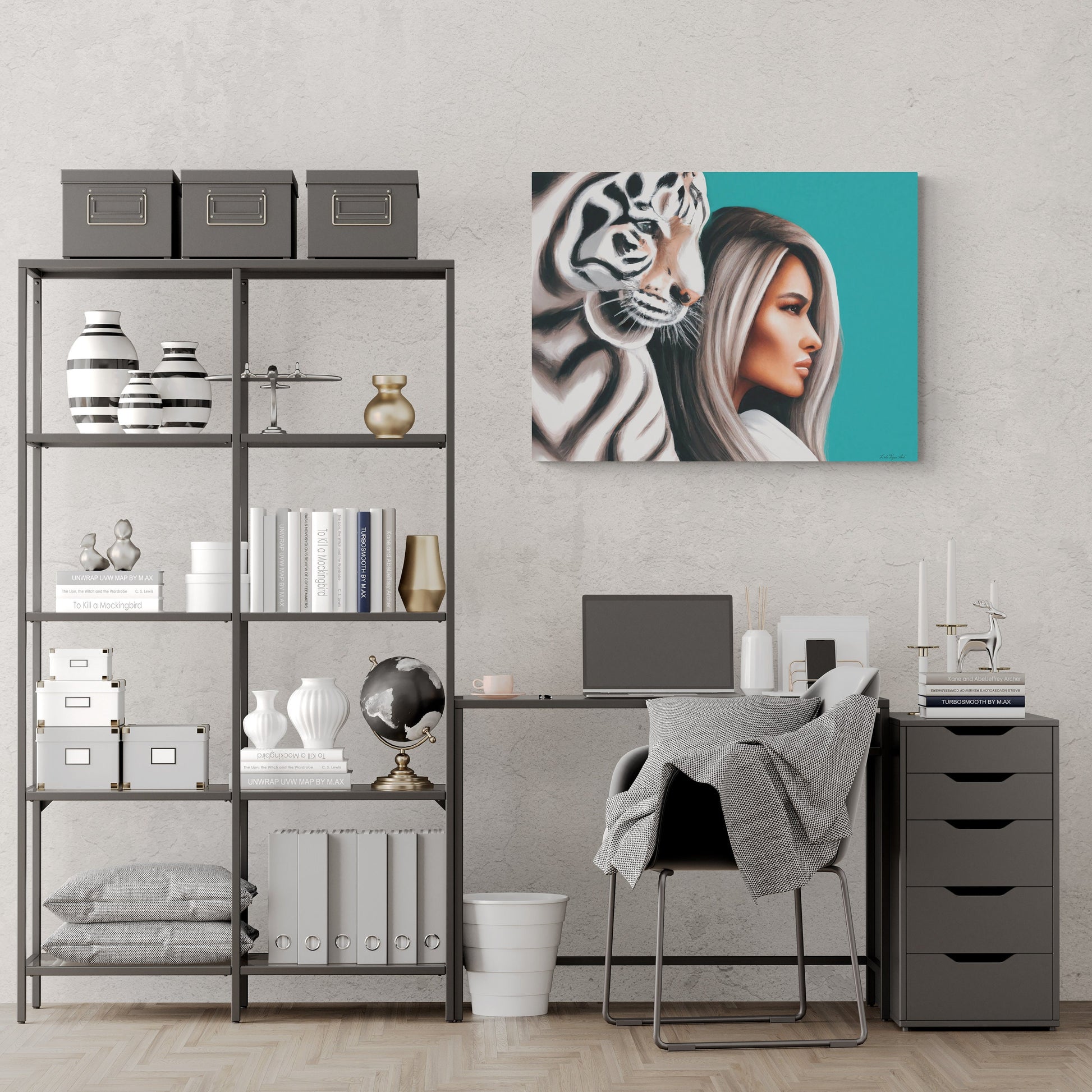 white tiger, wall art animals, tiger print, animal print, wall art woman, wall art, wall art canvas, wall art dcor, - LOLA VEGAS ART