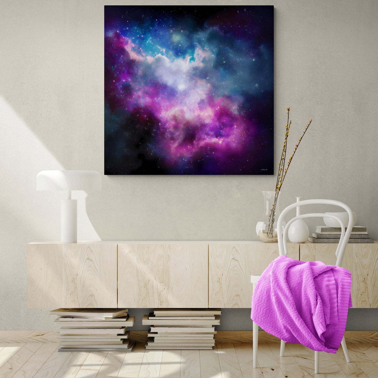 galaxy, space, wall art, wall art canvas, wall art dcor, nebula wall art, astronomy print, outer space, ready to hang - LOLA VEGAS ART