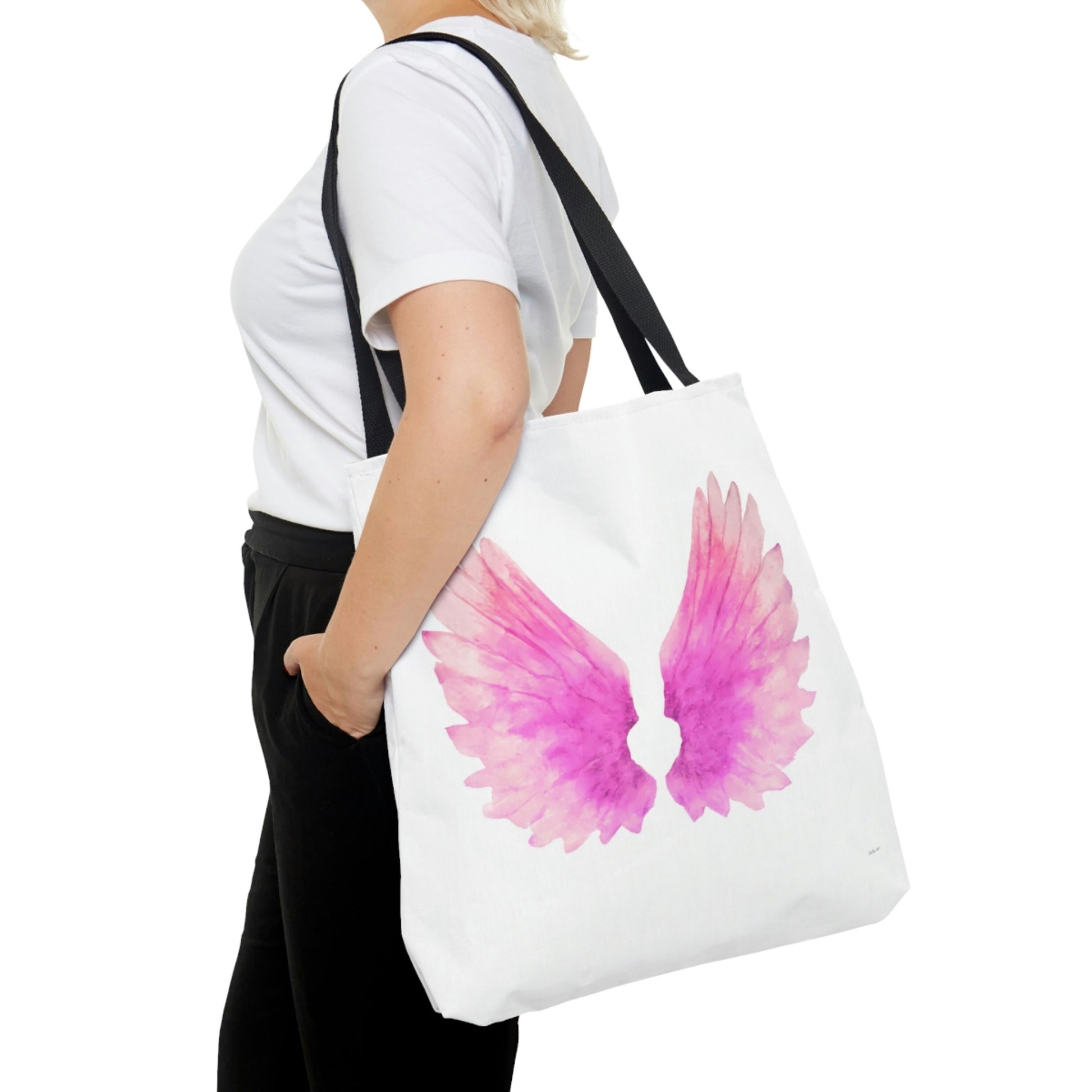 angel wings,bag, canvas bag, tote bag, gifts for women, canvas shopper, oversized canvas bag, reusable bag, shopping bag, tote bag for women - LOLA VEGAS ART