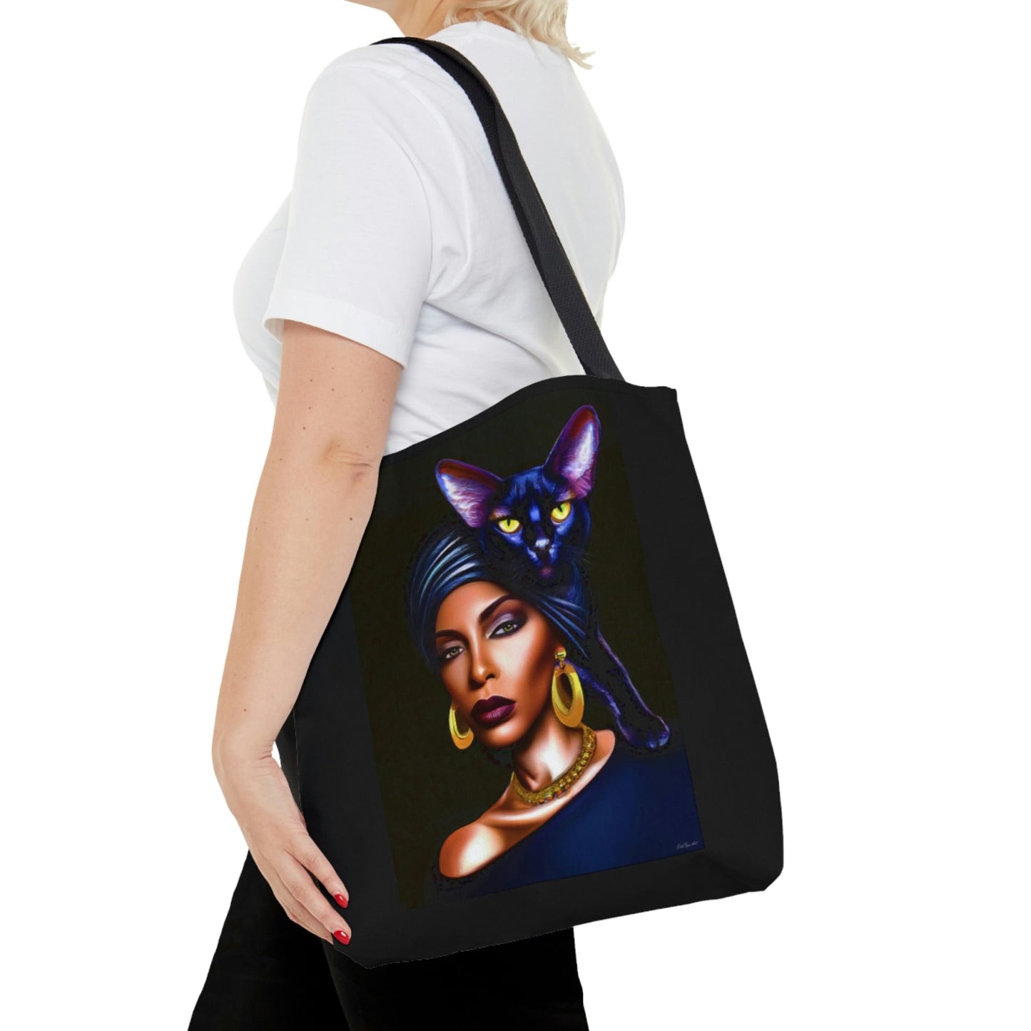 cat, bag, canvas bag, tote bag, gifts for women, canvas shopper, oversized canvas bag, reusable bag, shopping bag, tote bag for women - LOLA VEGAS ART