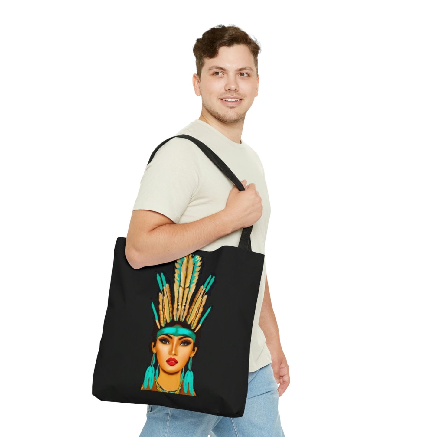 native american, canvas bag, tote bag, gifts for women, canvas shopper, oversized canvas bag, reusable bag, shopping bag, tote bag for women - LOLA VEGAS ART