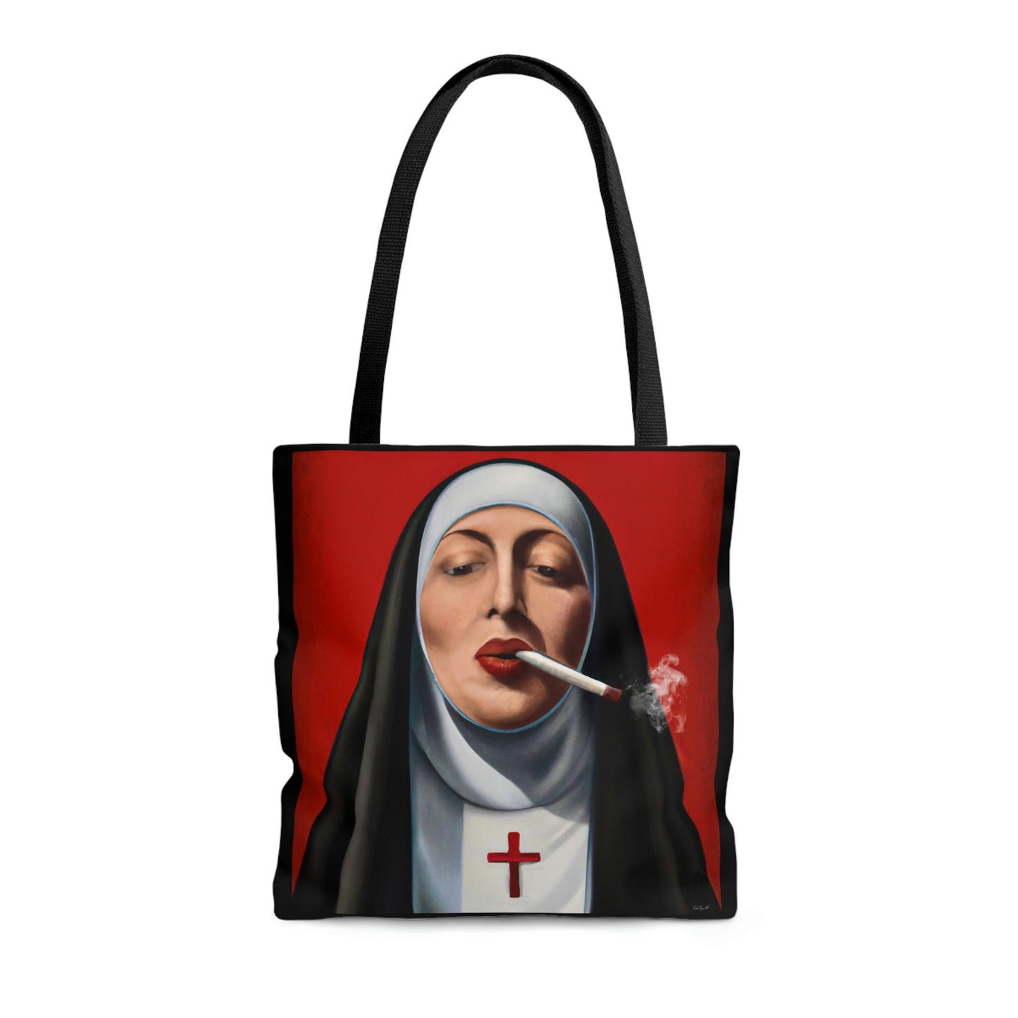 nun, bag, canvas bag, tote bag, gifts for women, canvas shopper, oversized canvas bag, reusable bag, shopping bag, tote bag for women - LOLA VEGAS ART