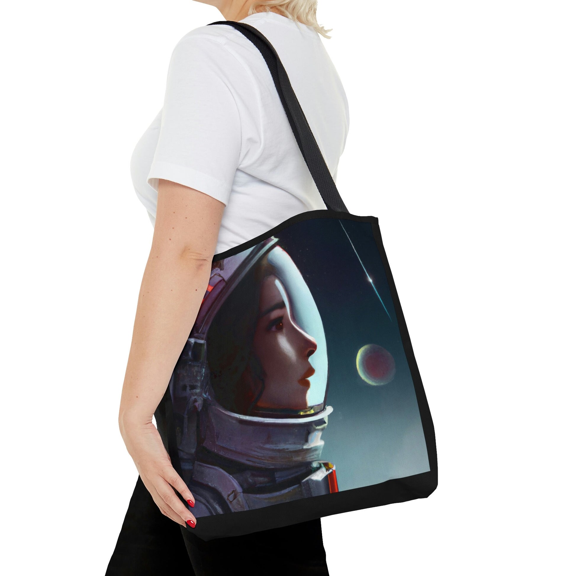 astronaut, bag, canvas bag, tote bag, gifts for women, canvas shopper, oversized canvas bag, reusable bag, shopping bag, tote bag for women - LOLA VEGAS ART
