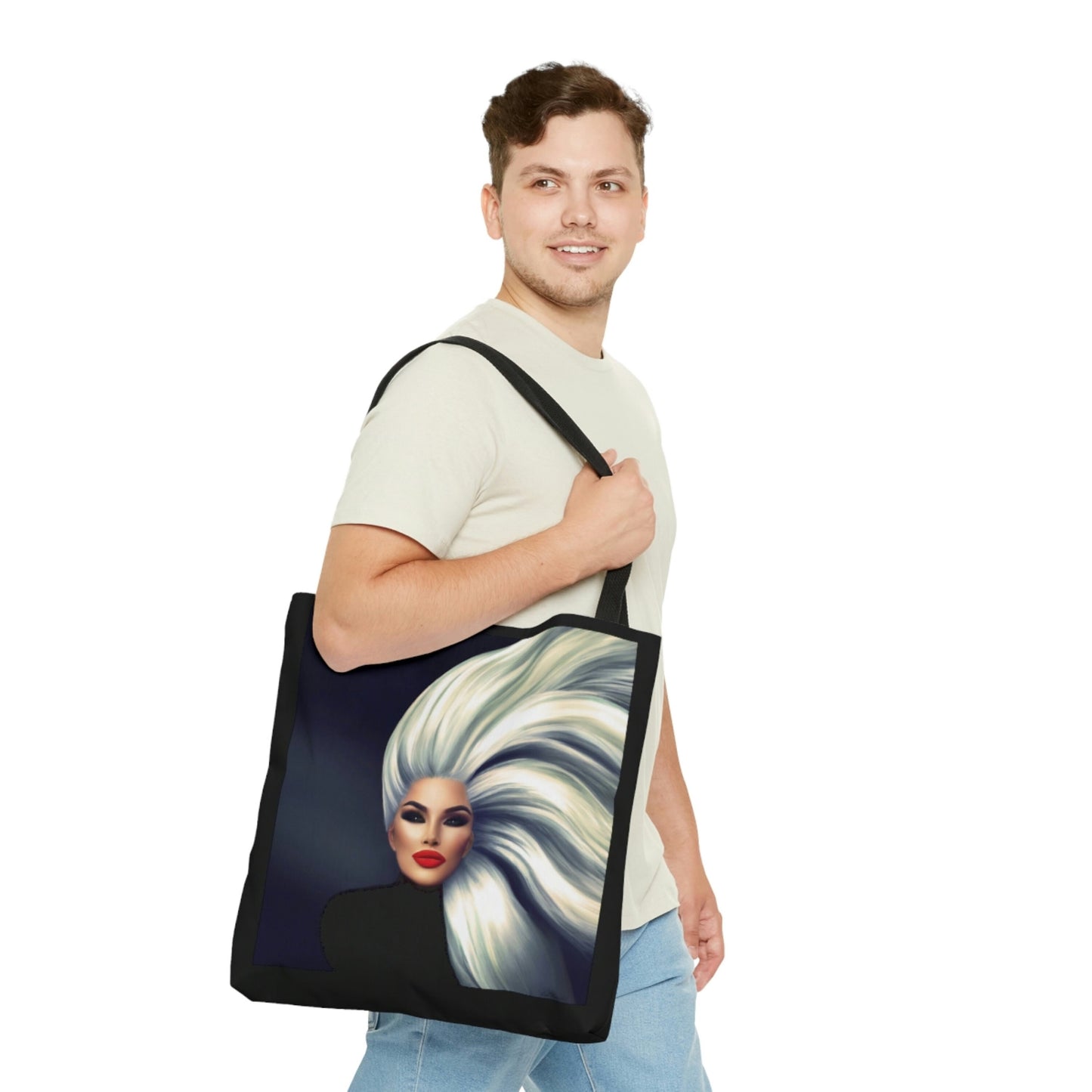 goddess, bag, canvas bag, tote bag, gifts for women, canvas shopper, oversized canvas bag, reusable bag, shopping bag, tote bag for women - LOLA VEGAS ART