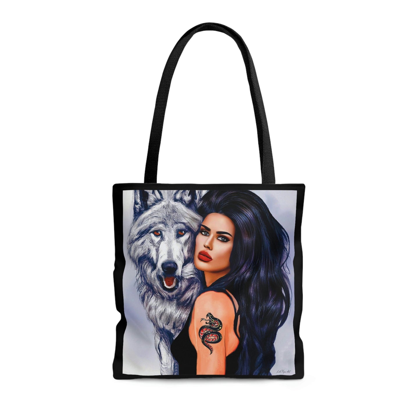 wolf, bag, canvas bag, tote bag, gifts for women, canvas shopper, oversized canvas bag, reusable bag, shopping bag, tote bag for women - LOLA VEGAS ART