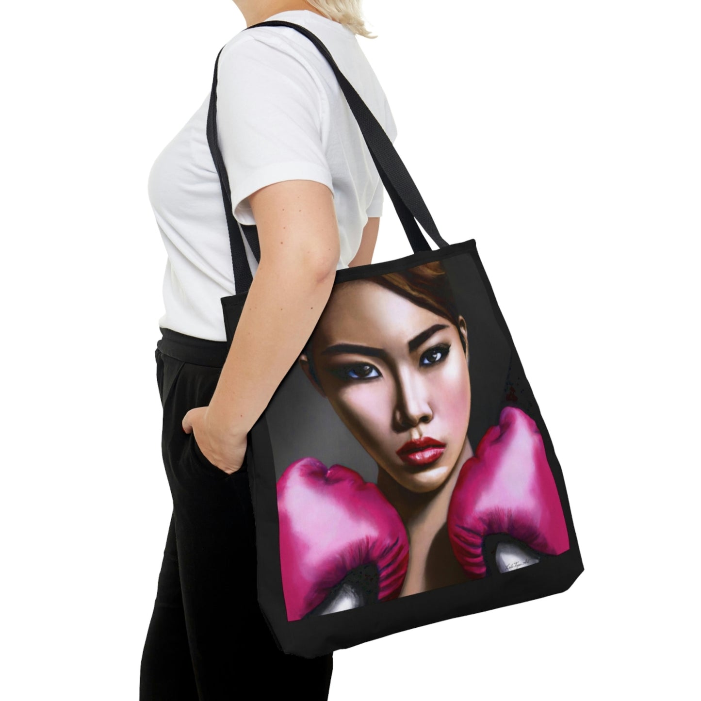 boxing, bag, canvas bag, tote bag, gifts for women, canvas shopper, oversized canvas bag, reusable bag, shopping bag, tote bag for women - LOLA VEGAS ART