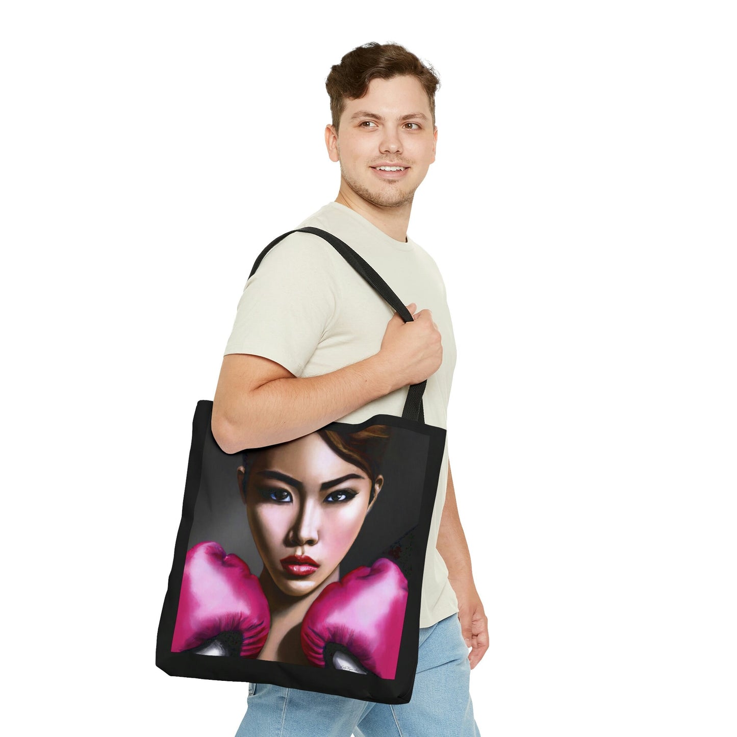 boxing, bag, canvas bag, tote bag, gifts for women, canvas shopper, oversized canvas bag, reusable bag, shopping bag, tote bag for women - LOLA VEGAS ART
