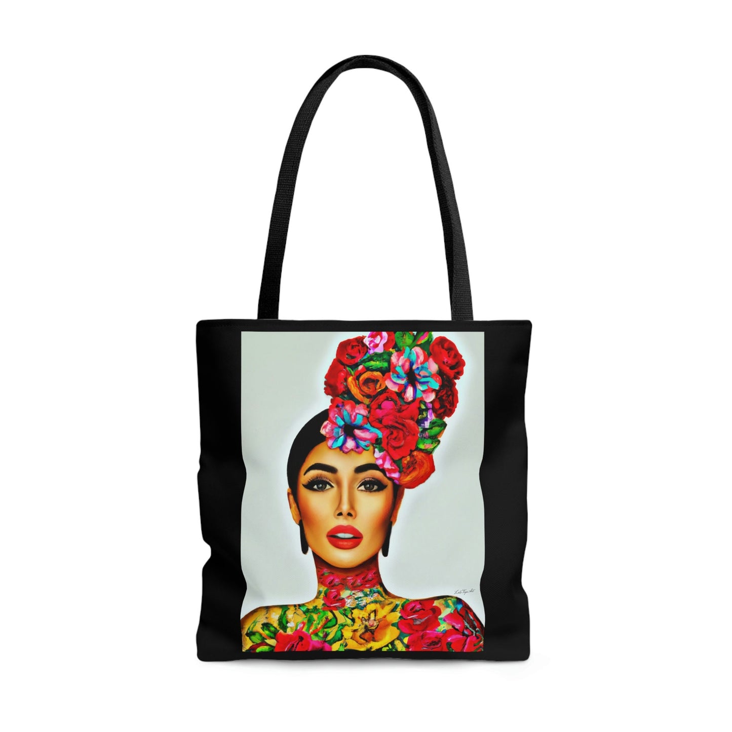 flower girl head, canvas bag, tote bag, gifts for women, oversized canvas bag, reusable bag, shopping bag, tote bag for women - LOLA VEGAS ART