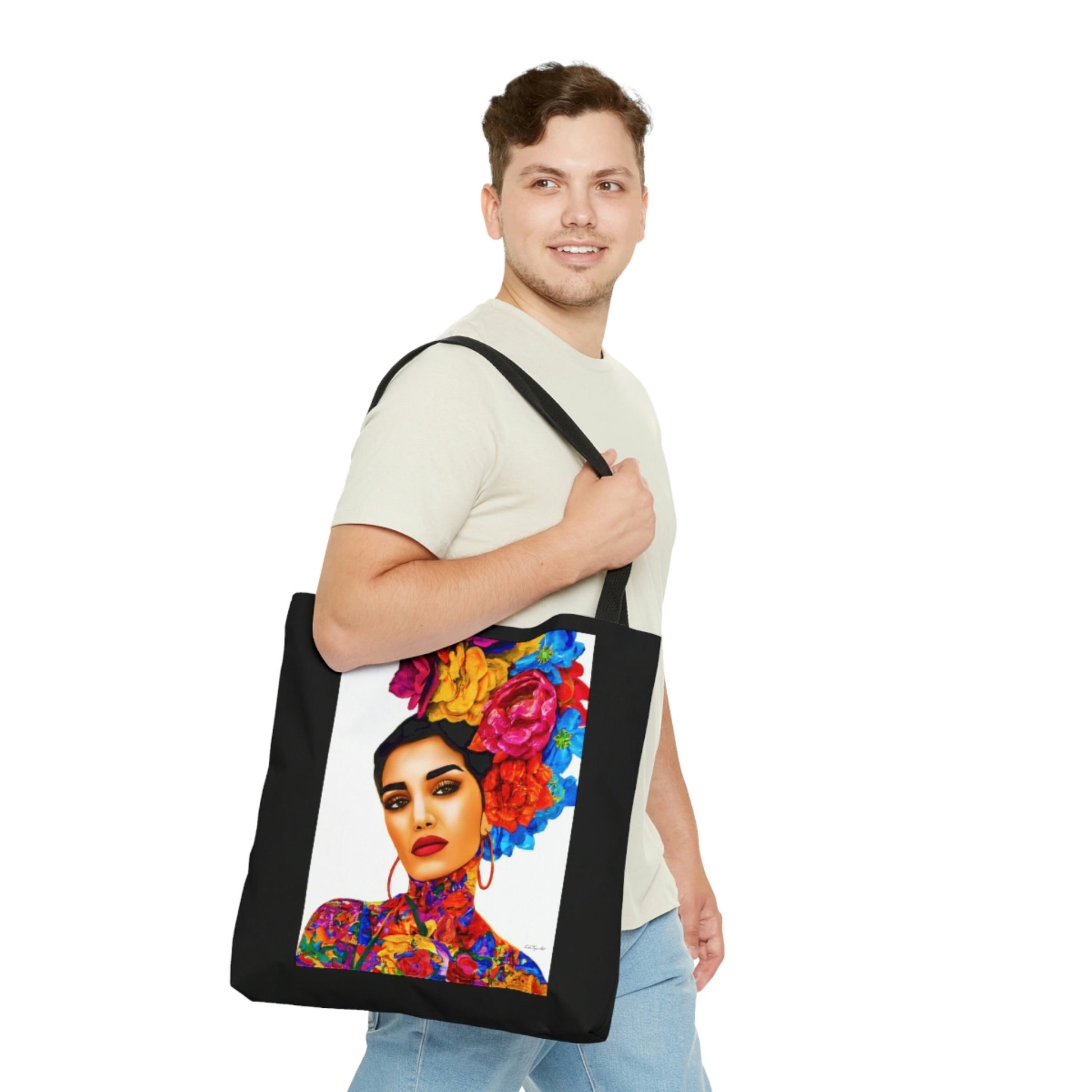 flower girl hair, bag, canvas bag, tote bag, gifts for women, oversized canvas bag, reusable bag, shopping bag, tote bag for women - LOLA VEGAS ART