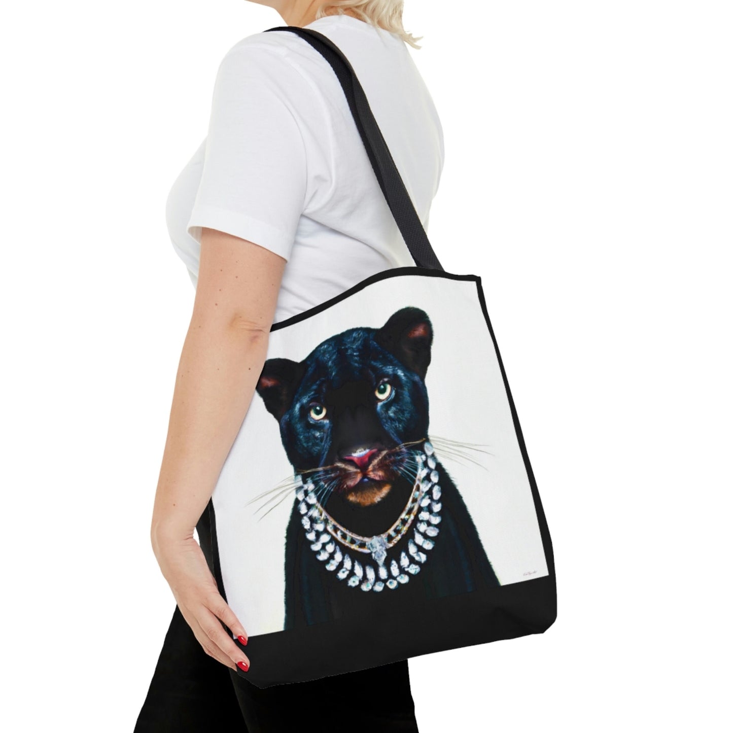 black panther, canvas bag, tote bag, gifts for women, canvas shopper, oversized canvas bag, reusable bag, shopping bag, tote bag for women - LOLA VEGAS ART