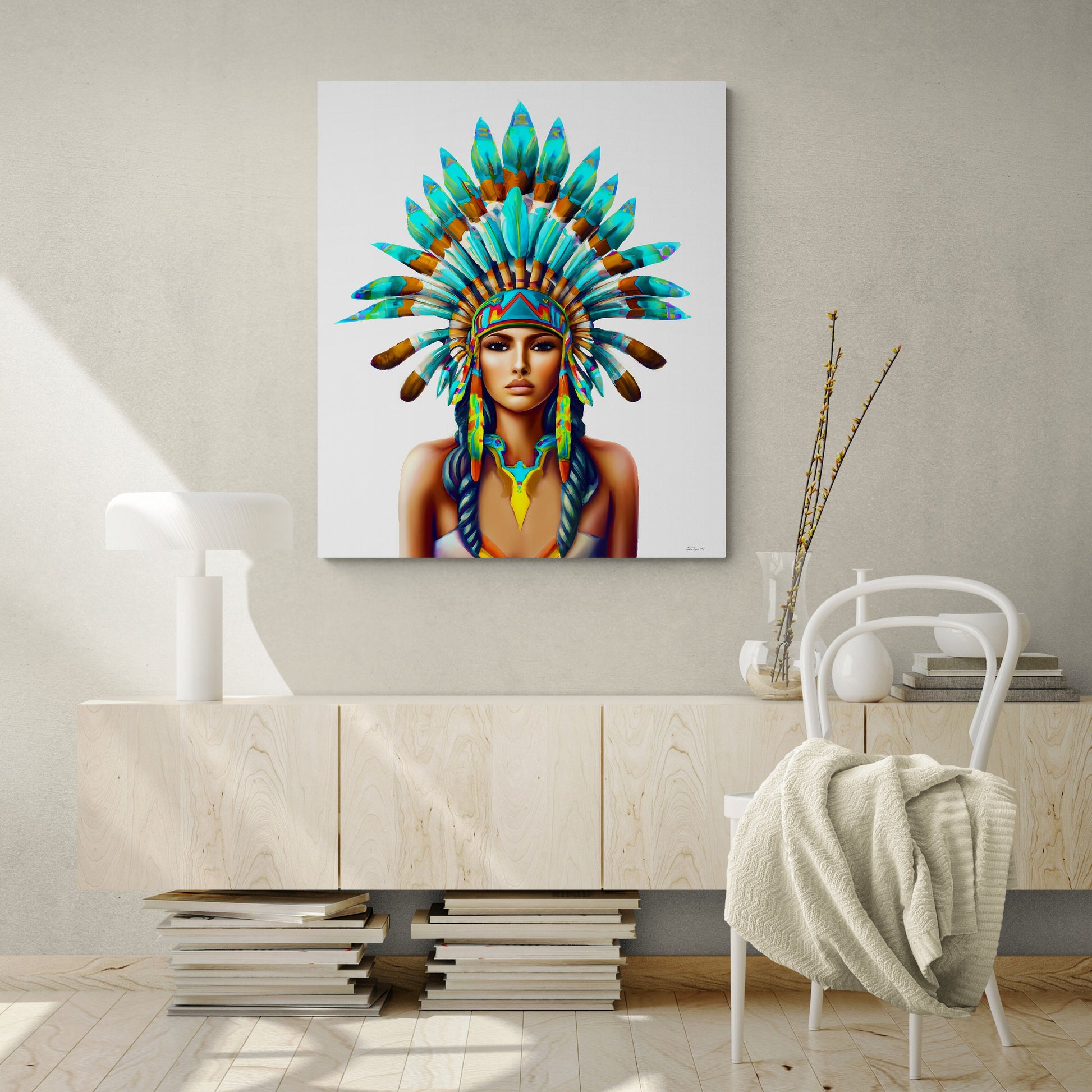wall art, wall art canvas, wall art decor, wall art prints, wall art living room, art canvas, girl art, wall art women, native american art - LOLA VEGAS ART