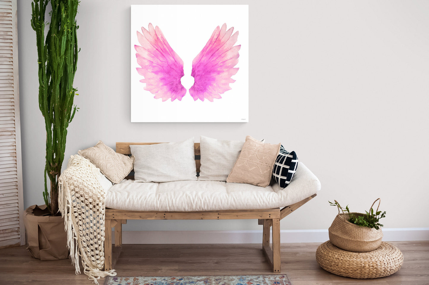 wall art, wall art canvas, wall art decor, wall art prints, wall decor, angel wings, angel wings art, wings, wall art pink - LOLA VEGAS ART