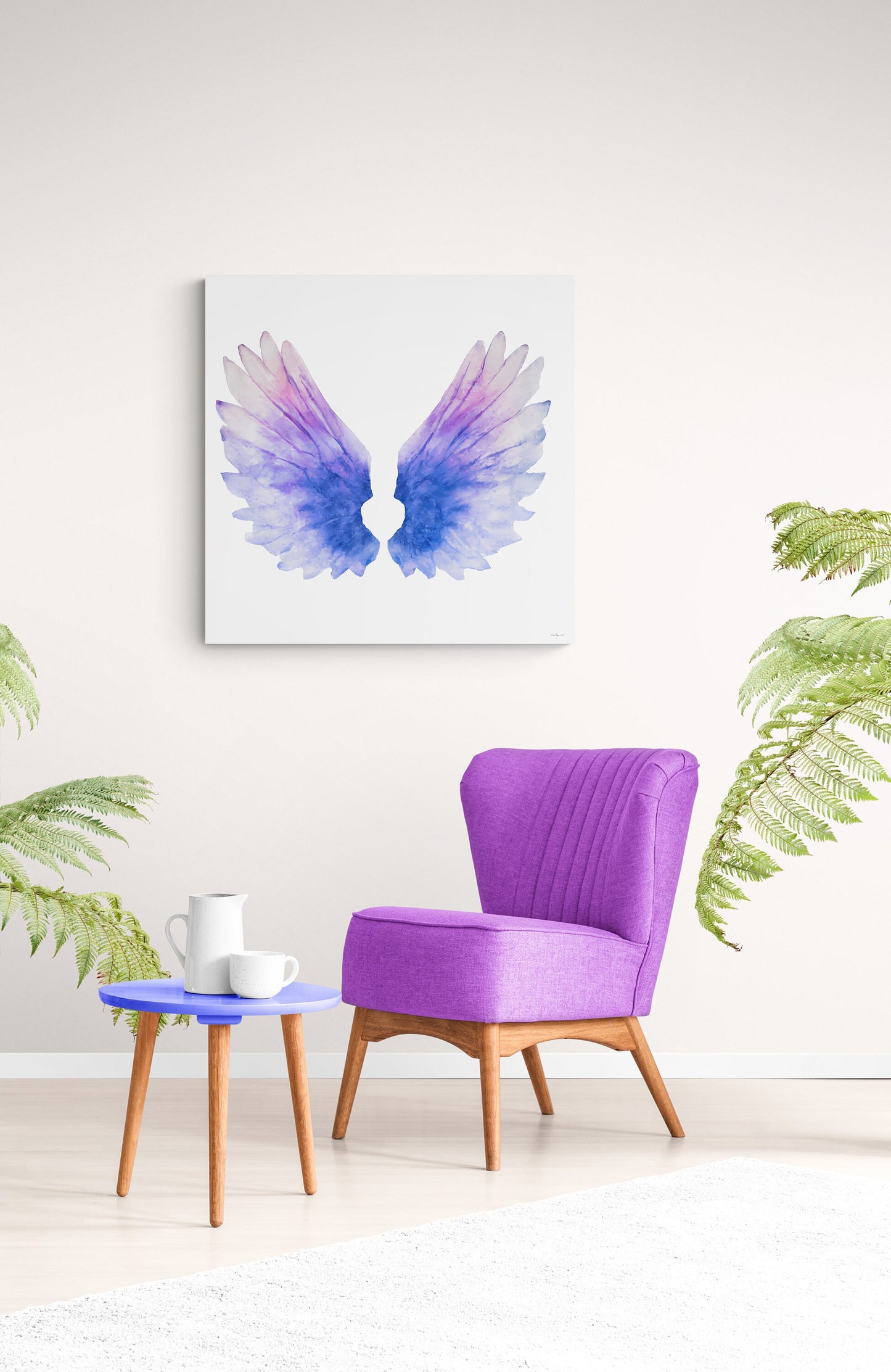 wall art, wall art canvas, wall art decor, wall art prints, angel wings, angel wings art, wings, wall art purple, wall art spiritual - LOLA VEGAS ART