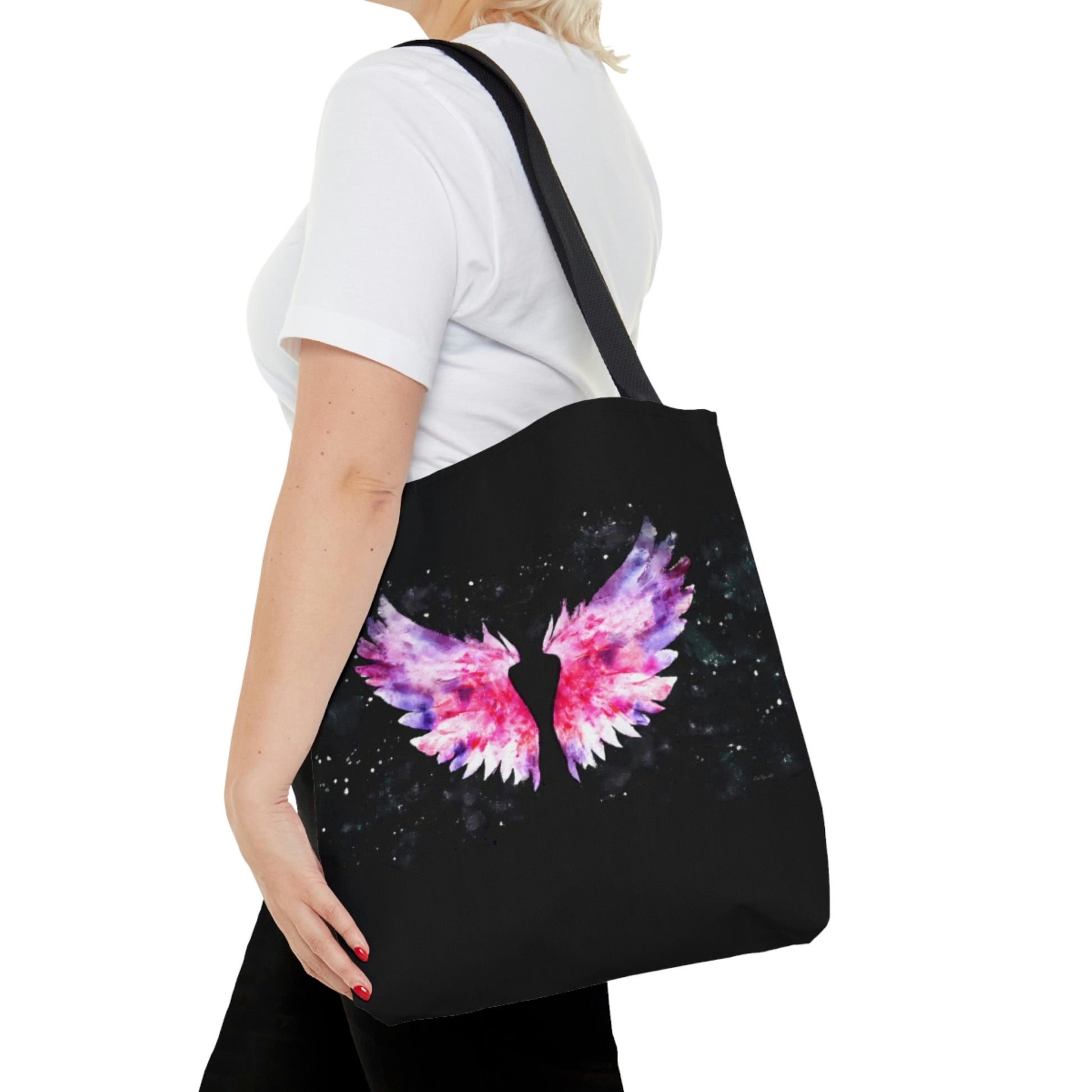 angel wings, bag, canvas bag, tote bag, gifts for women,  oversized canvas bag, reusable bag, shopping bag, tote bag for women - LOLA VEGAS ART