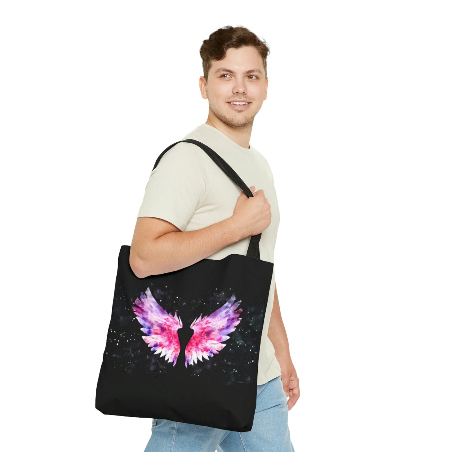 angel wings, bag, canvas bag, tote bag, gifts for women, oversized canvas bag, reusable bag, shopping bag, tote bag for women - LOLA VEGAS ART