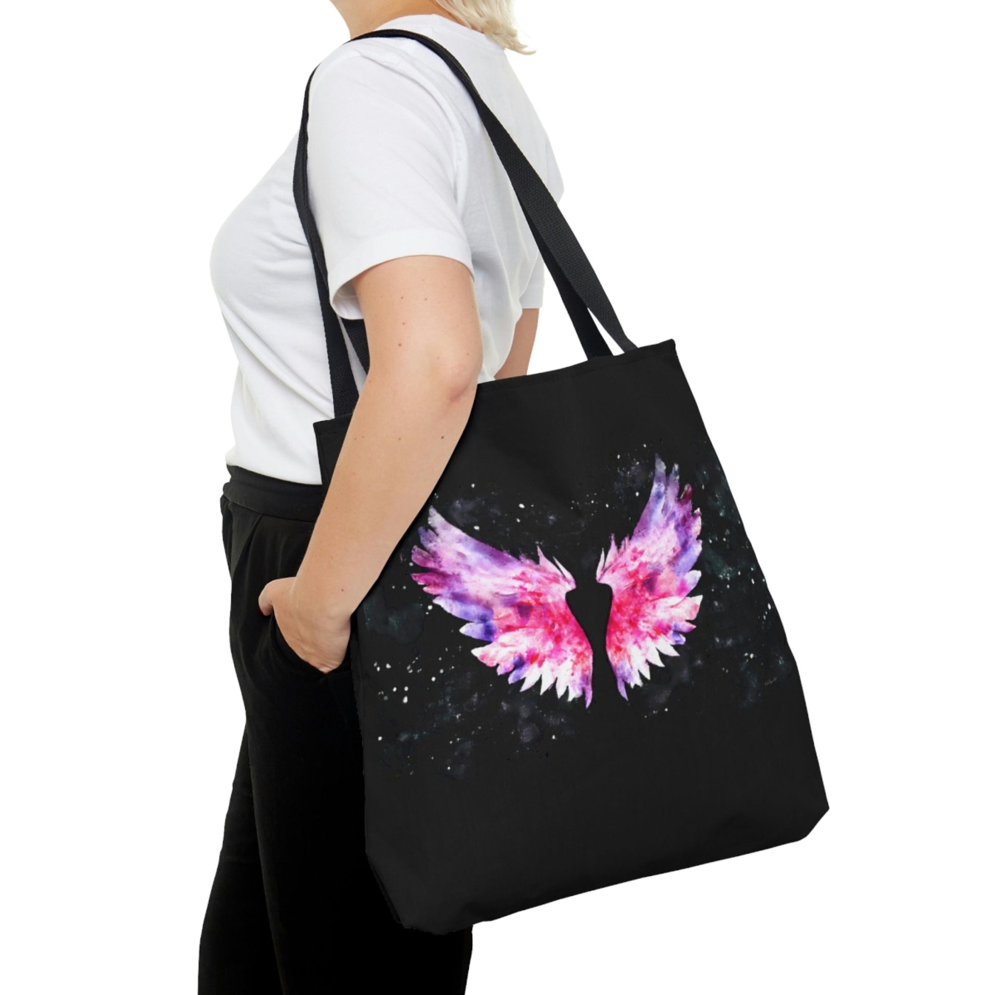angel wings, bag, canvas bag, tote bag, gifts for women,  oversized canvas bag, reusable bag, shopping bag, tote bag for women - LOLA VEGAS ART
