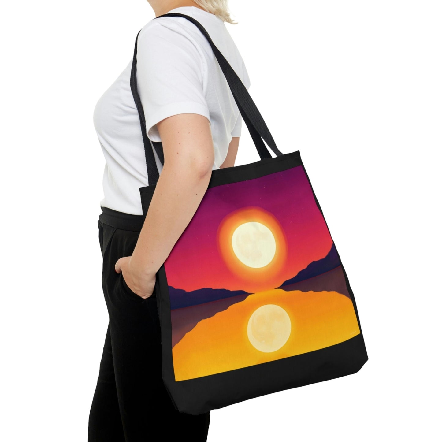 moon, bag, canvas bag, tote bag, gifts for women, canvas shopper, oversized canvas bag, reusable bag, shopping bag, tote bag for women - LOLA VEGAS ART