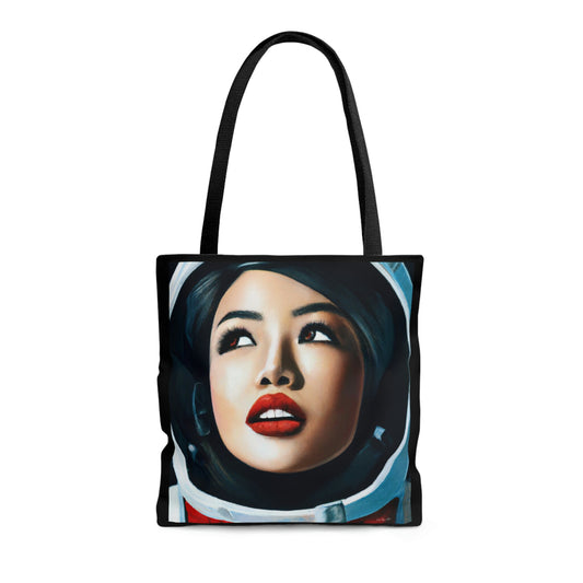 female astronaut,canvas bag, tote bag, gifts for women, canvas shopper, oversized canvas bag, reusable bag, shopping bag, tote bag for women - LOLA VEGAS ART