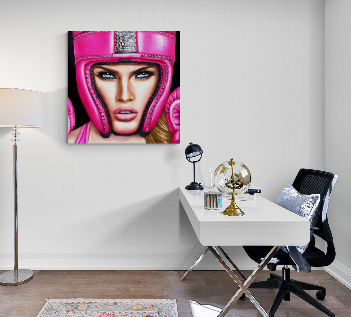 wall art, wall art canvas, wall art decor, wall art prints, boxing, woman boxing, pink, fighter - LOLA VEGAS ART