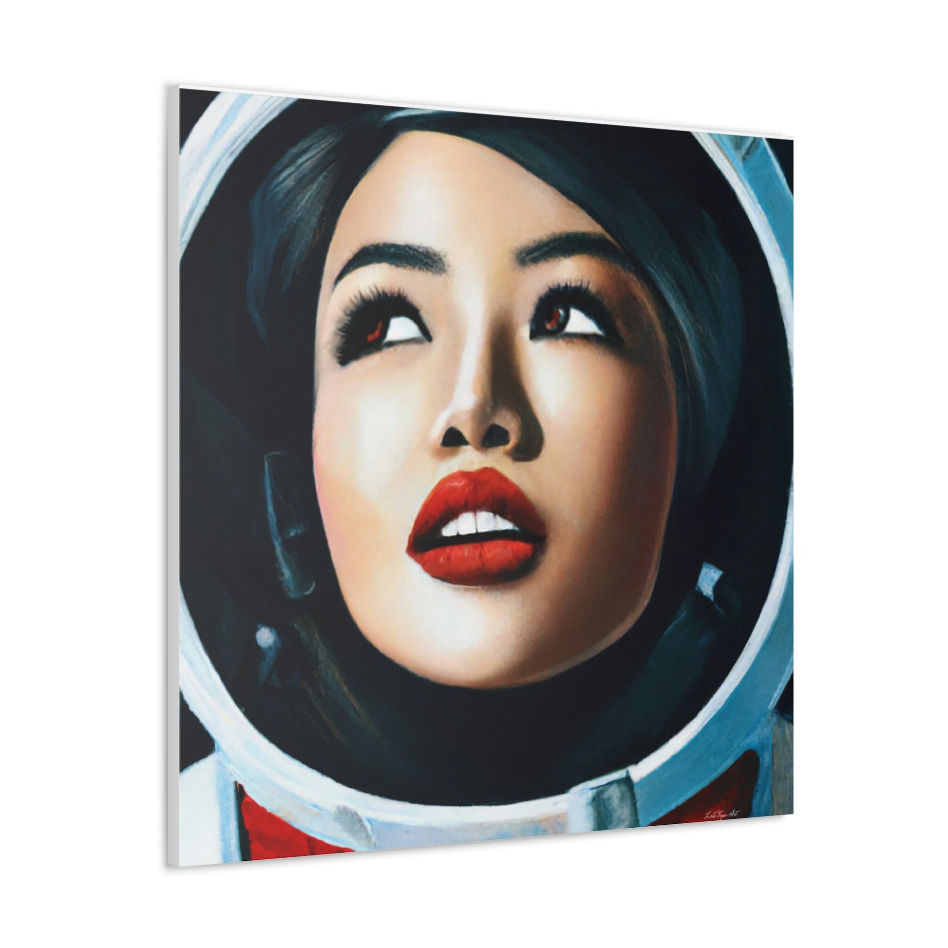 female astronaut, space art, space art print, astronaut in space, wall art, wall art canvas, wall art dcor, wall art women, astronaut gift - LOLA VEGAS ART