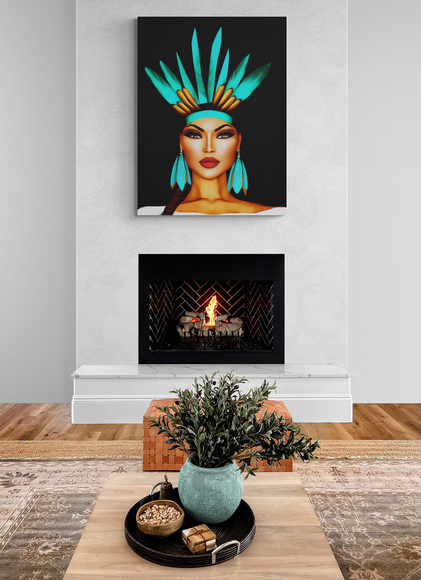 native american, woman, wall art, wall art canvas, wall art dcor, room wall dcor, unique art, woman decor, southwestern - LOLA VEGAS ART