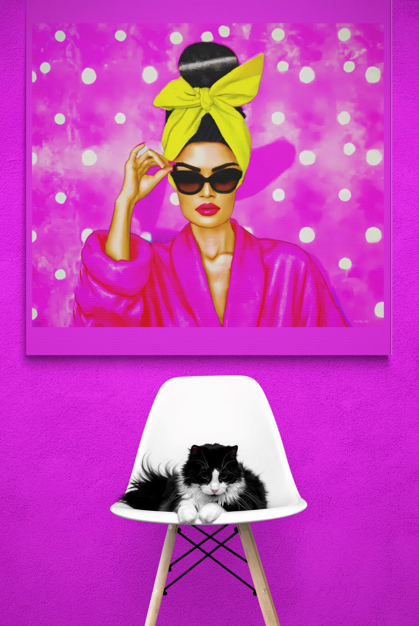 woman, sunglasses, wall art, wall art canvas, wall art dcor, room wall dcor, unique art, eclectic wall art - LOLA VEGAS ART