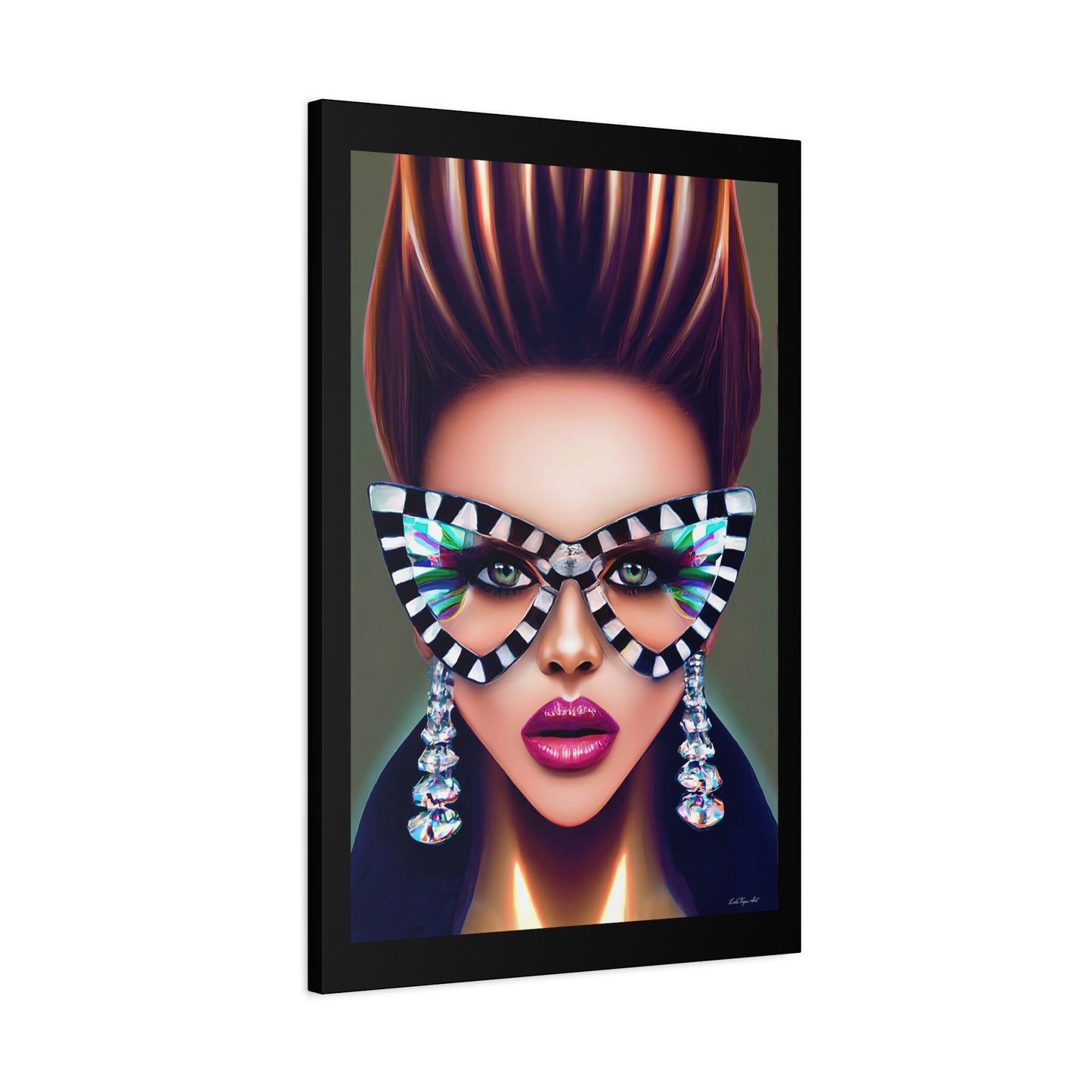 wall art, wall art canvas, wall art dcor, glasses, wall art woman, women, wall art quirky, wall art girl - LOLA VEGAS ART