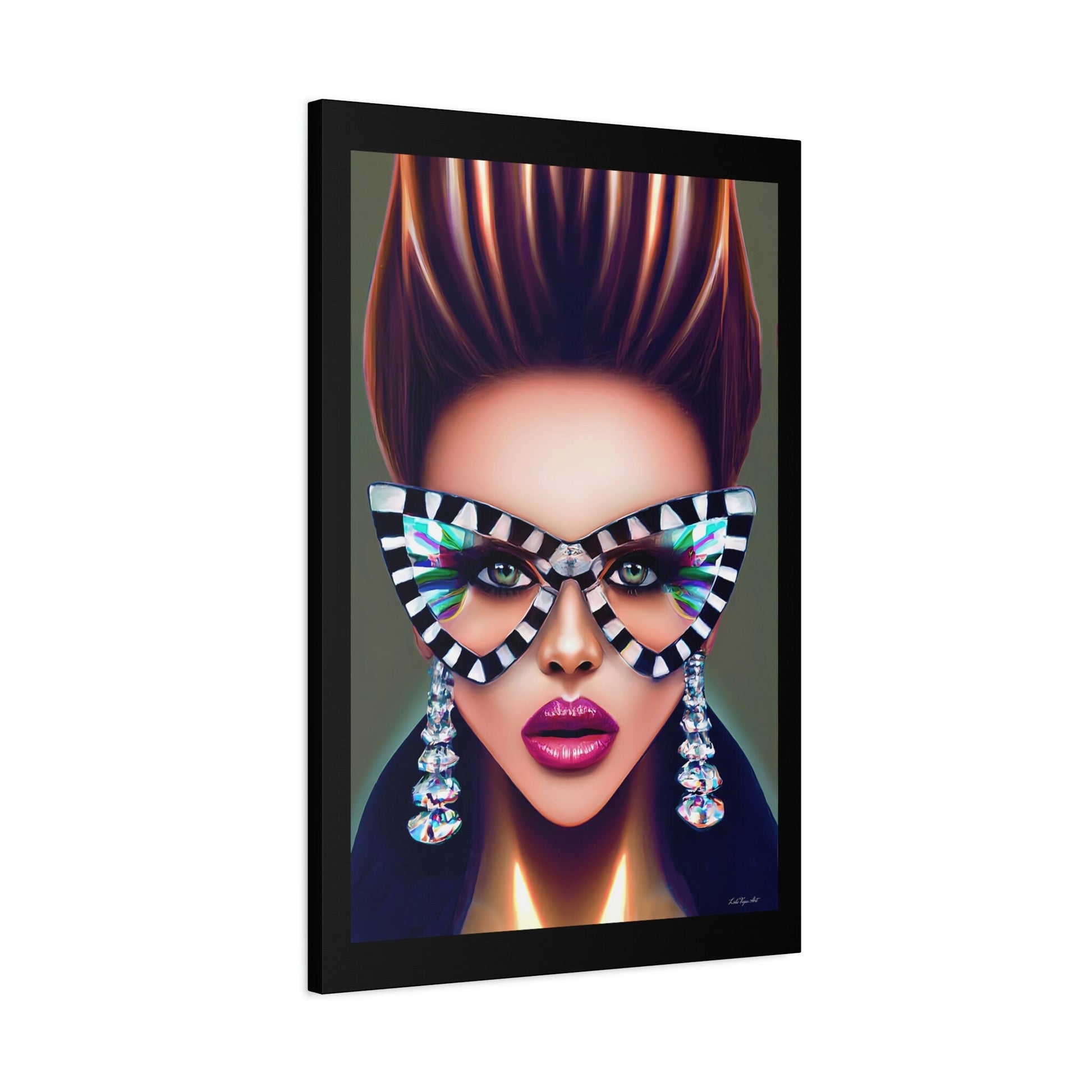 wall art, wall art canvas, wall art dcor, glasses, wall art woman, women, wall art quirky, wall art girl - LOLA VEGAS ART