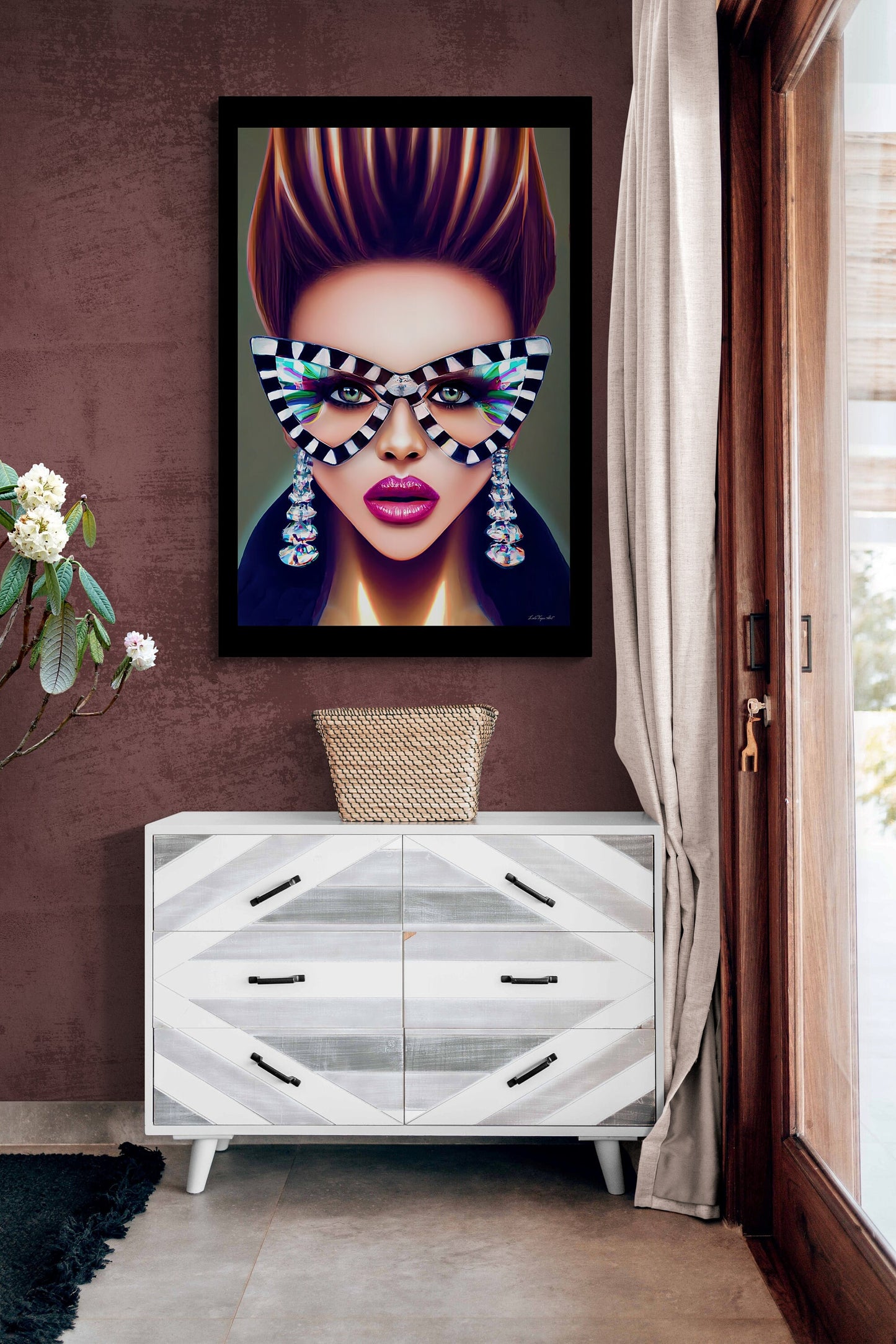wall art, wall art canvas, wall art dcor, glasses, wall art woman, women, wall art quirky, wall art girl - LOLA VEGAS ART