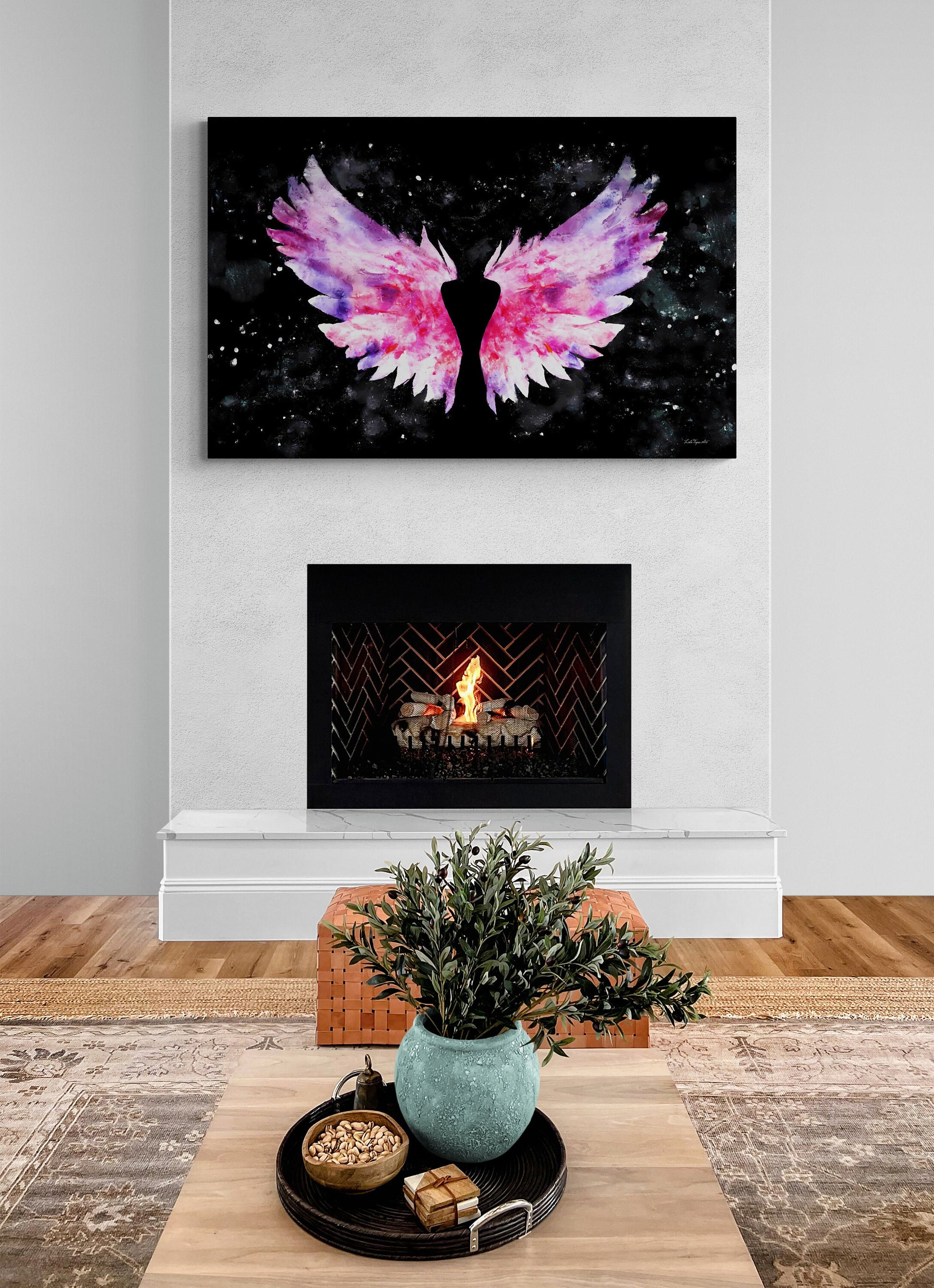 wall art, wall art canvas, wall art dcor, angel wings, angel wings art, modern wall art, wall art large, wings - LOLA VEGAS ART