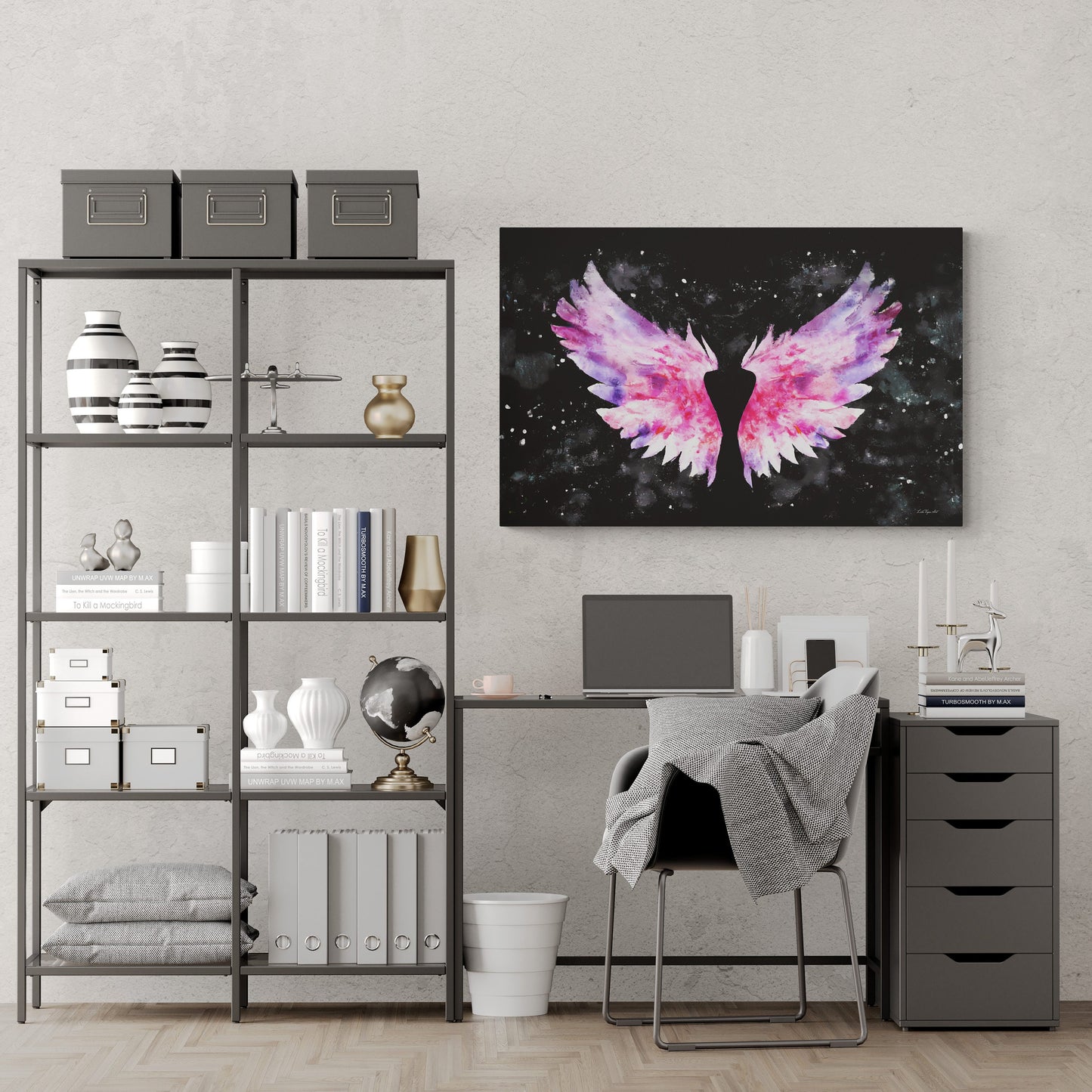 wall art, wall art canvas, wall art dcor, angel wings, angel wings art, modern wall art, wall art large, wings - LOLA VEGAS ART