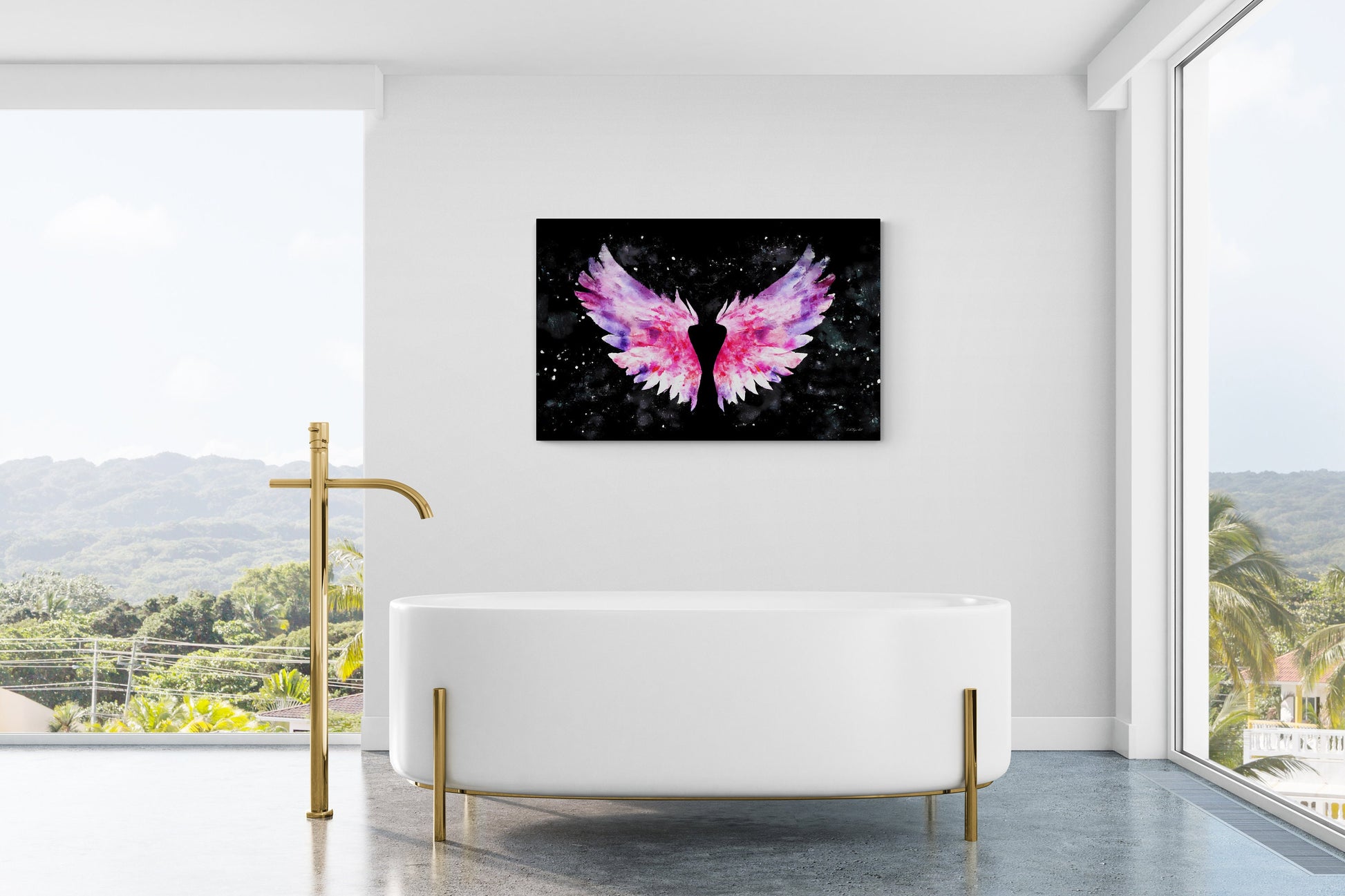 wall art, wall art canvas, wall art dcor, angel wings, angel wings art, modern wall art, wall art large, wings - LOLA VEGAS ART
