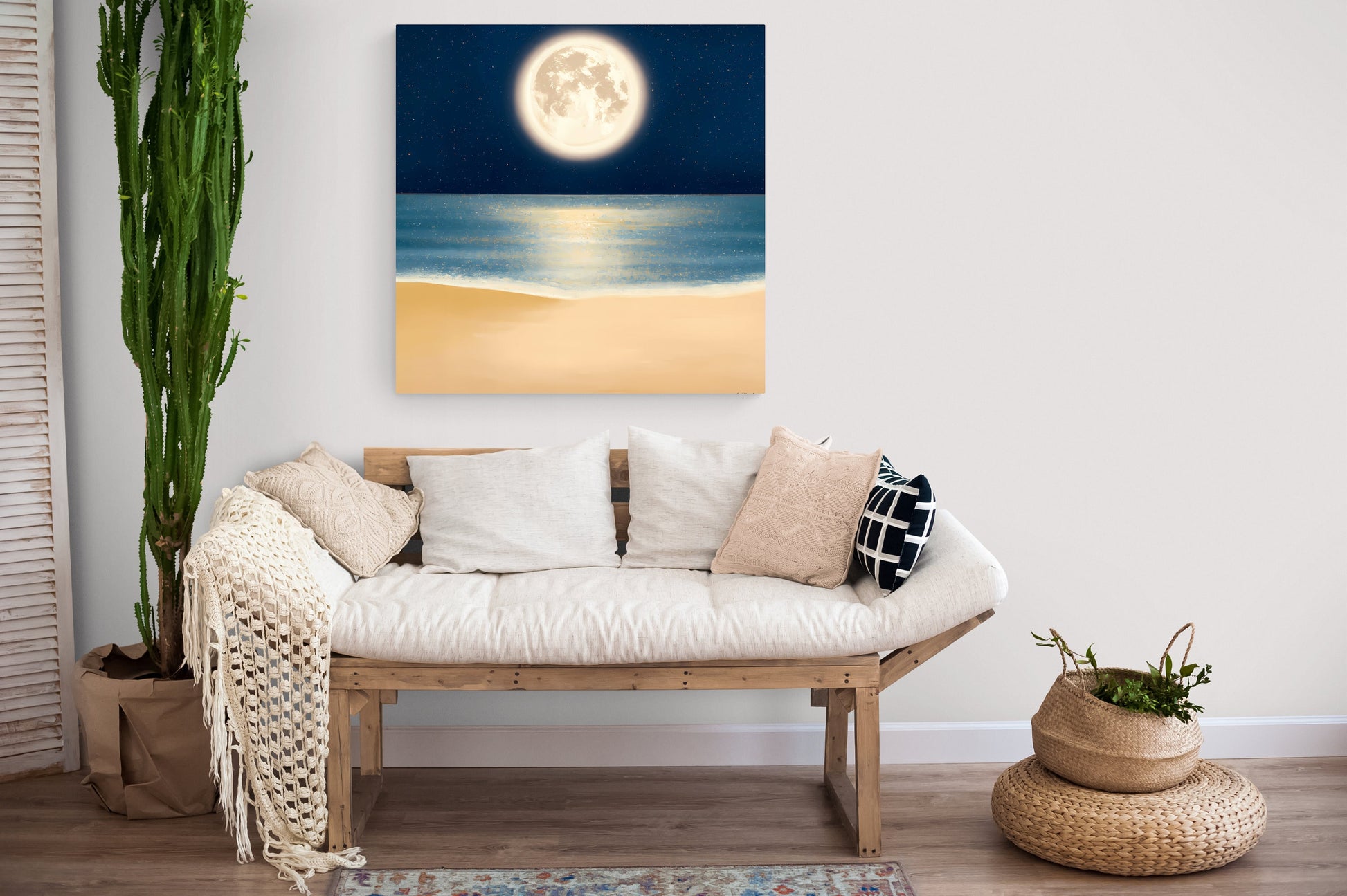 wall art canvas moon, wall art, wall art canvas, wall art dcor, wall art beach, wall art living room, wall art bedroom, wall art ocean - LOLA VEGAS ART